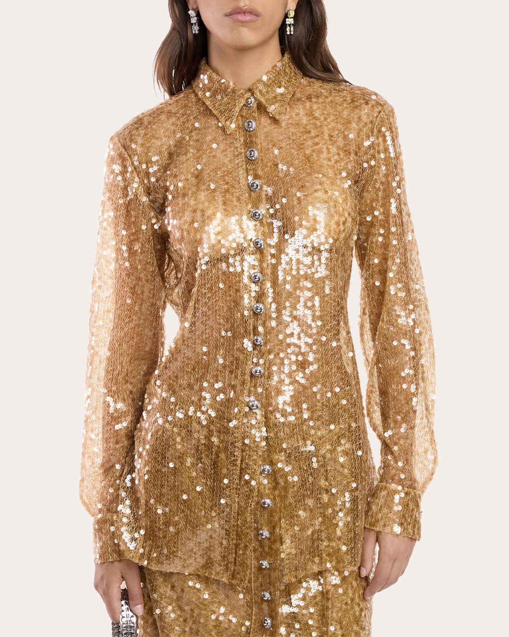 Embellished Sequin-Embroidered Shirt