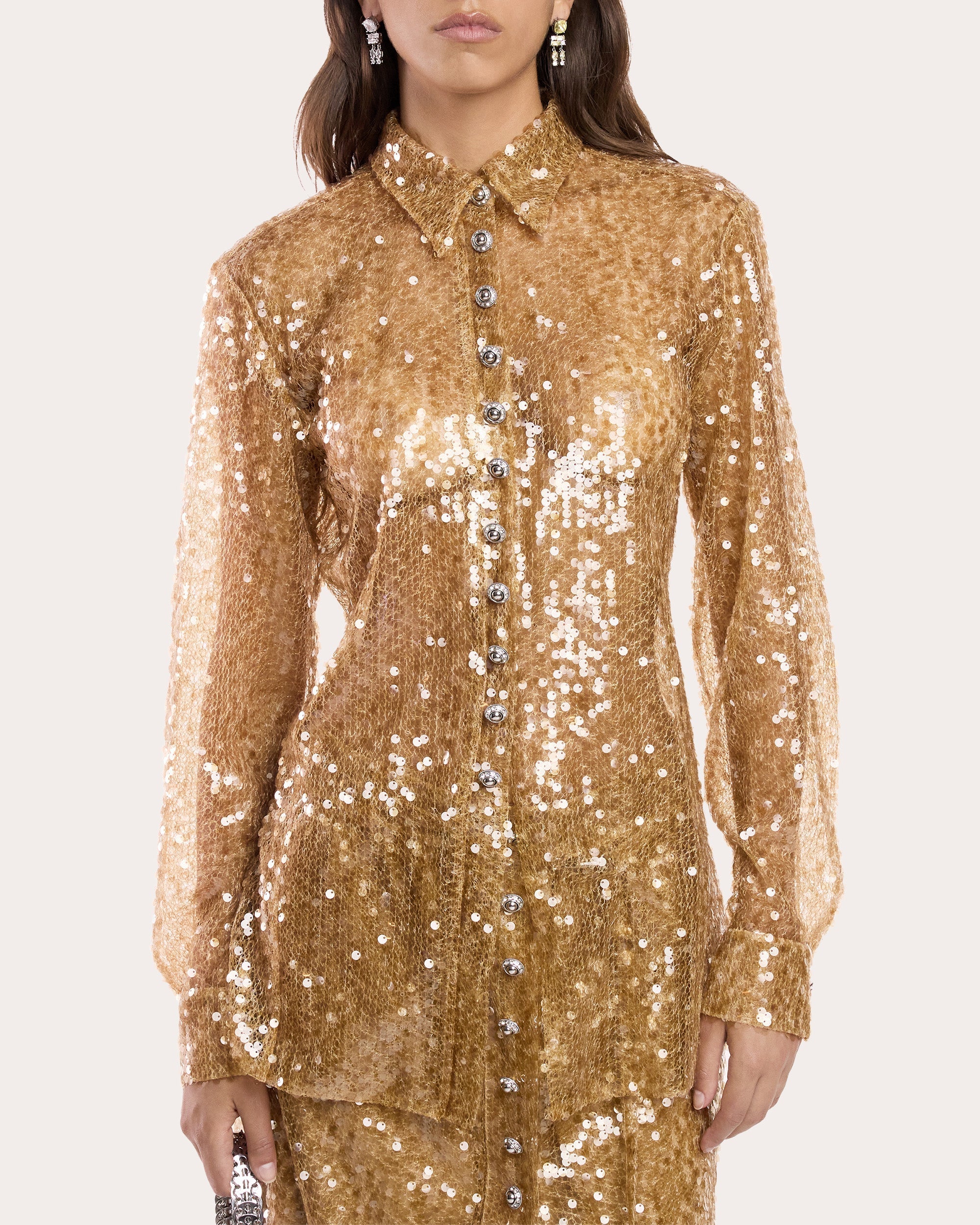 Embellished Sequin-Embroidered Shirt