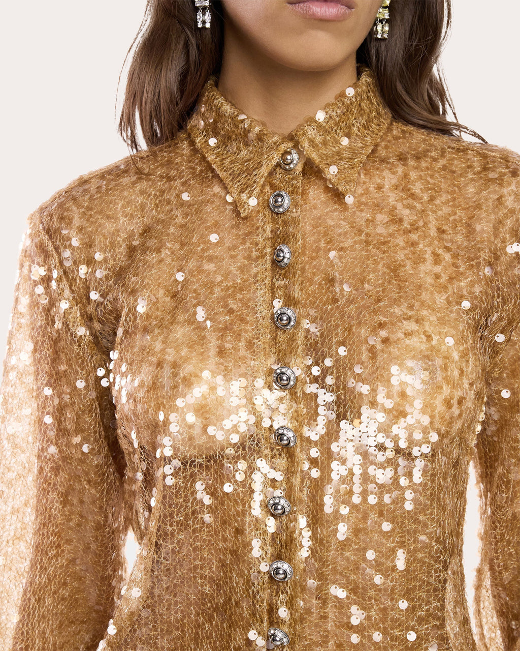 Embellished Sequin-Embroidered Shirt