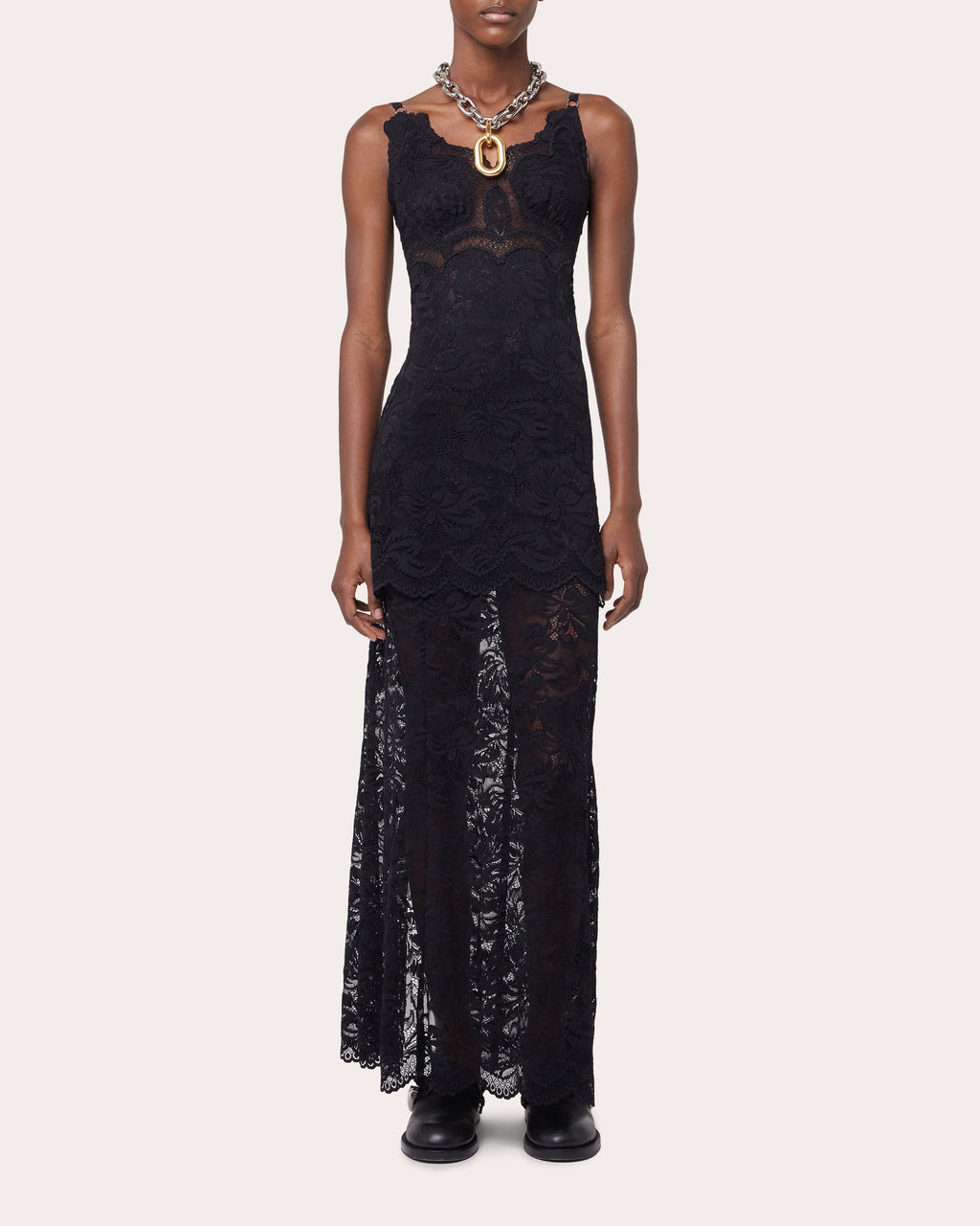 Embroidered Floral Lace Maxi Dress