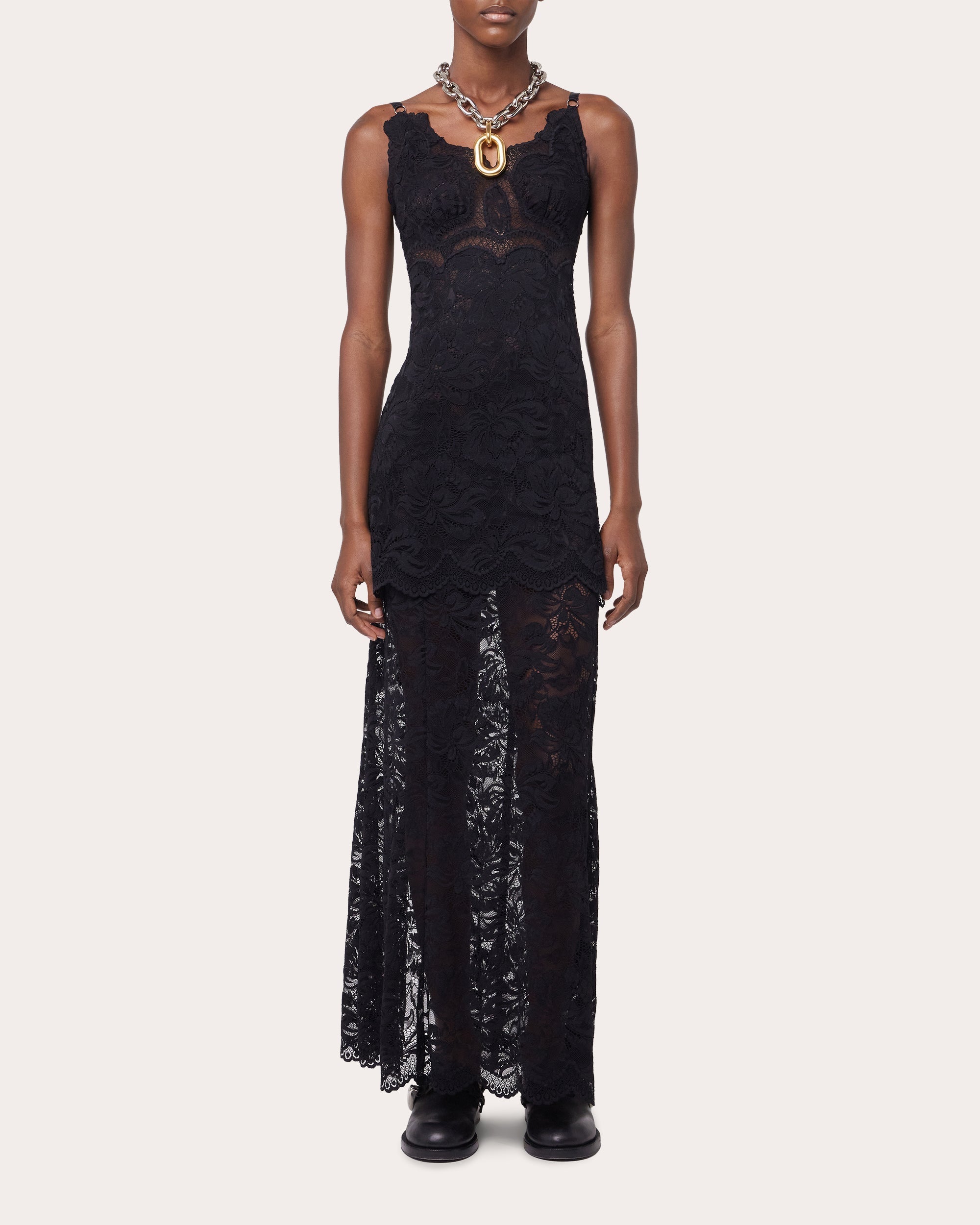 Embroidered Floral Lace Maxi Dress