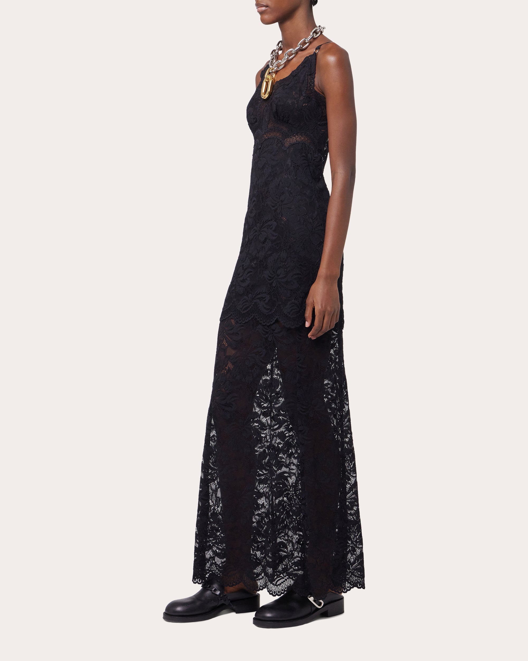 Embroidered Floral Lace Maxi Dress