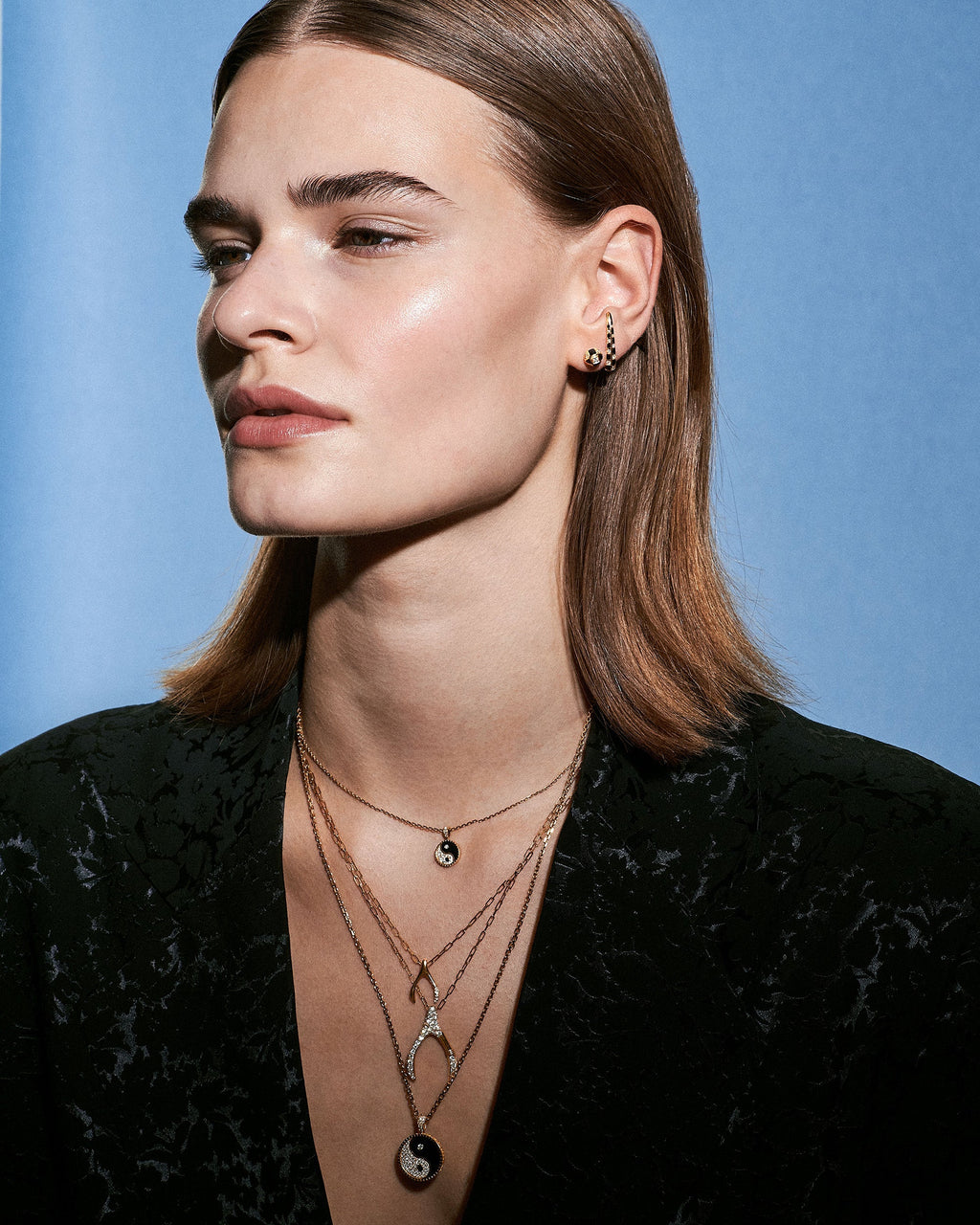 Illusion 18K Gold Lacquer and Lab-Grown Diamond Single Earring