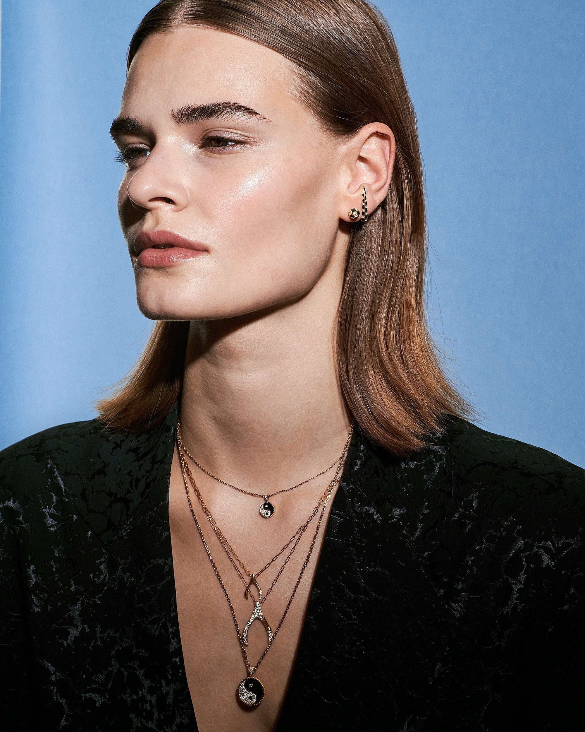 Illusion 18K Gold Lacquer and Lab-Grown Diamond Single Earring