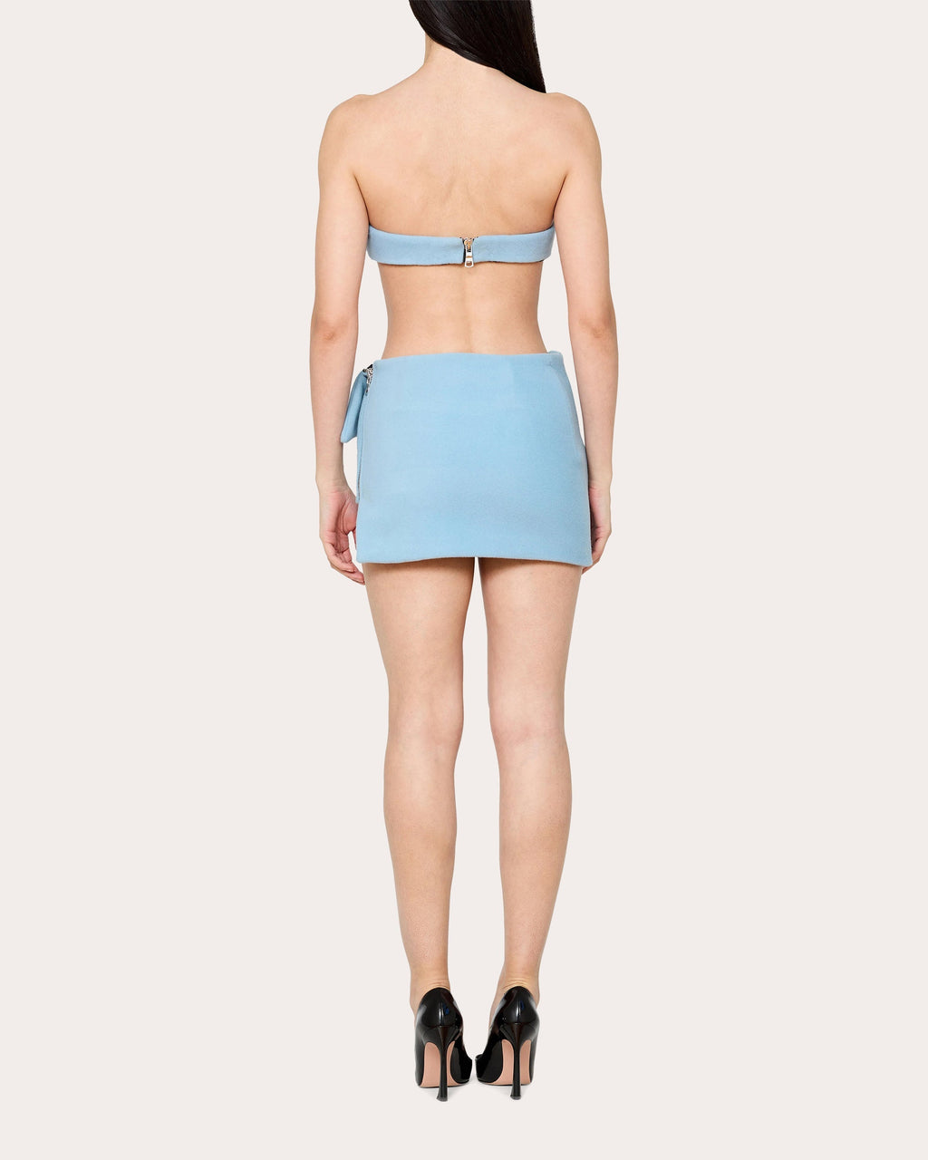 Draped Double-Faced Wool Mini Skirt