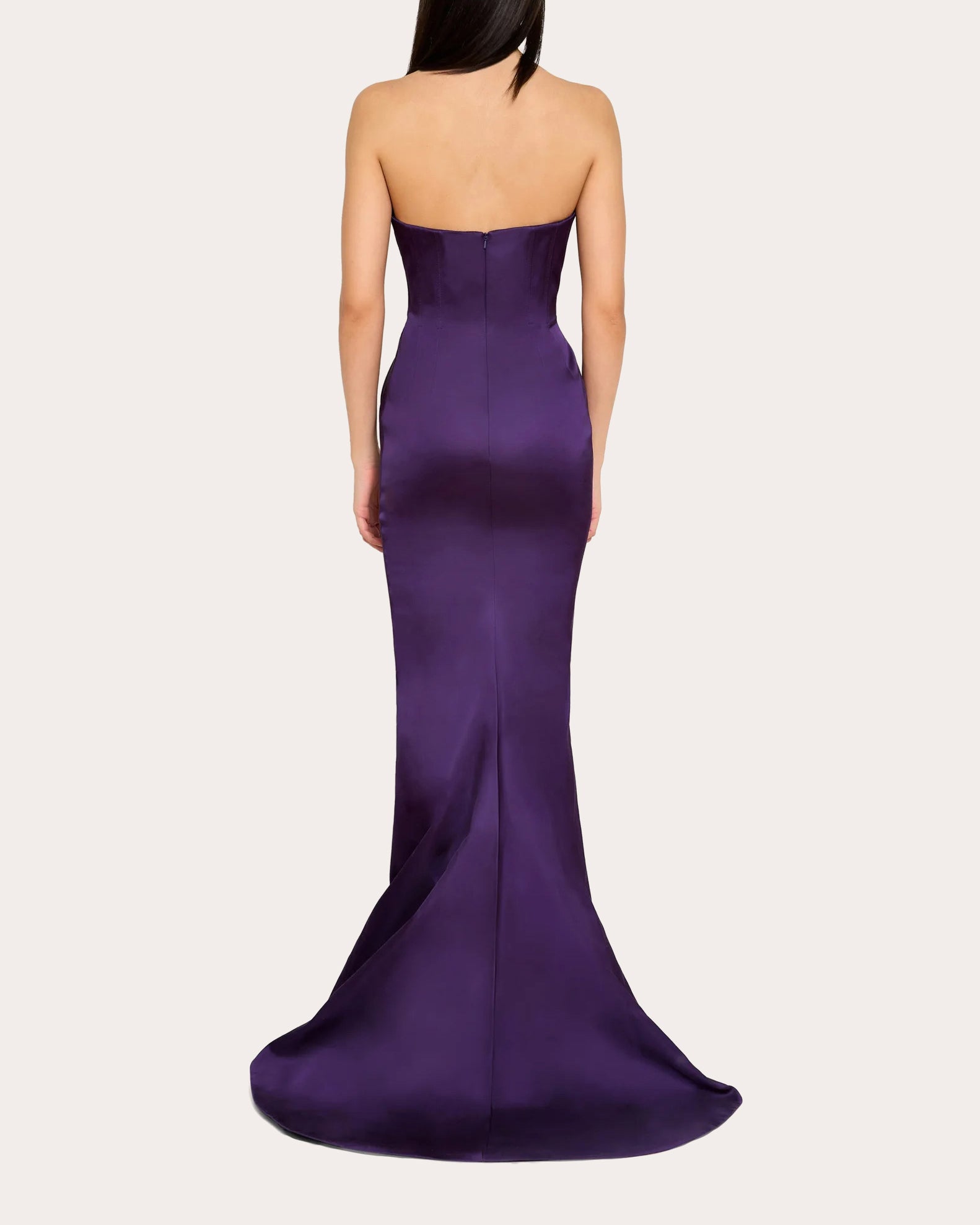 Pleated Draped Satin Gown