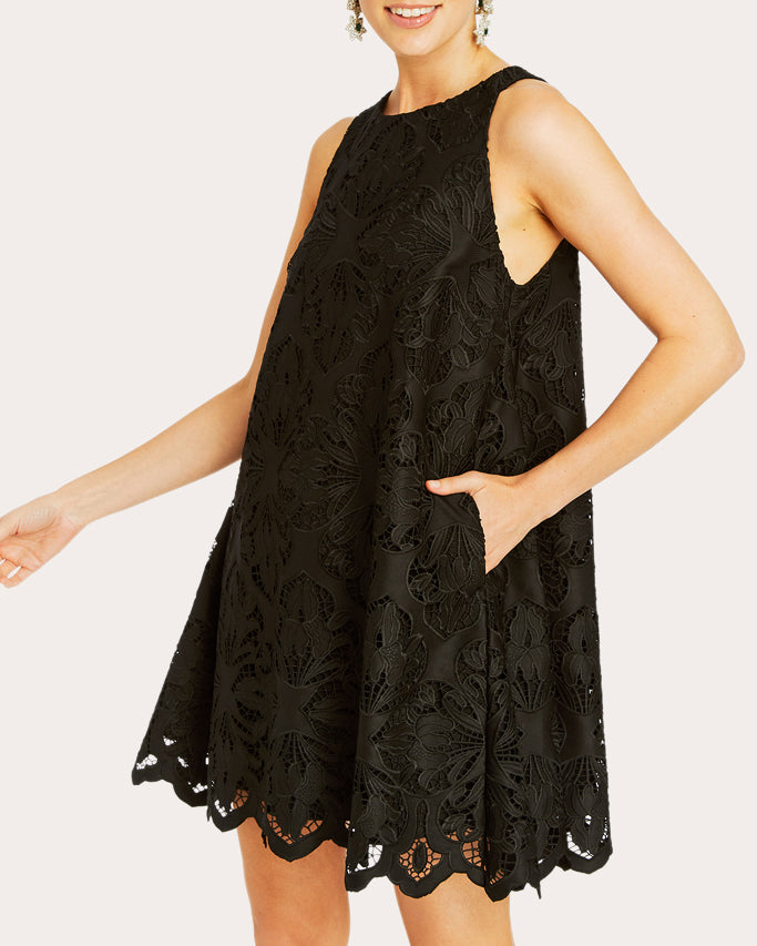 Luli Scalloped Guipure Lace Mini Dress