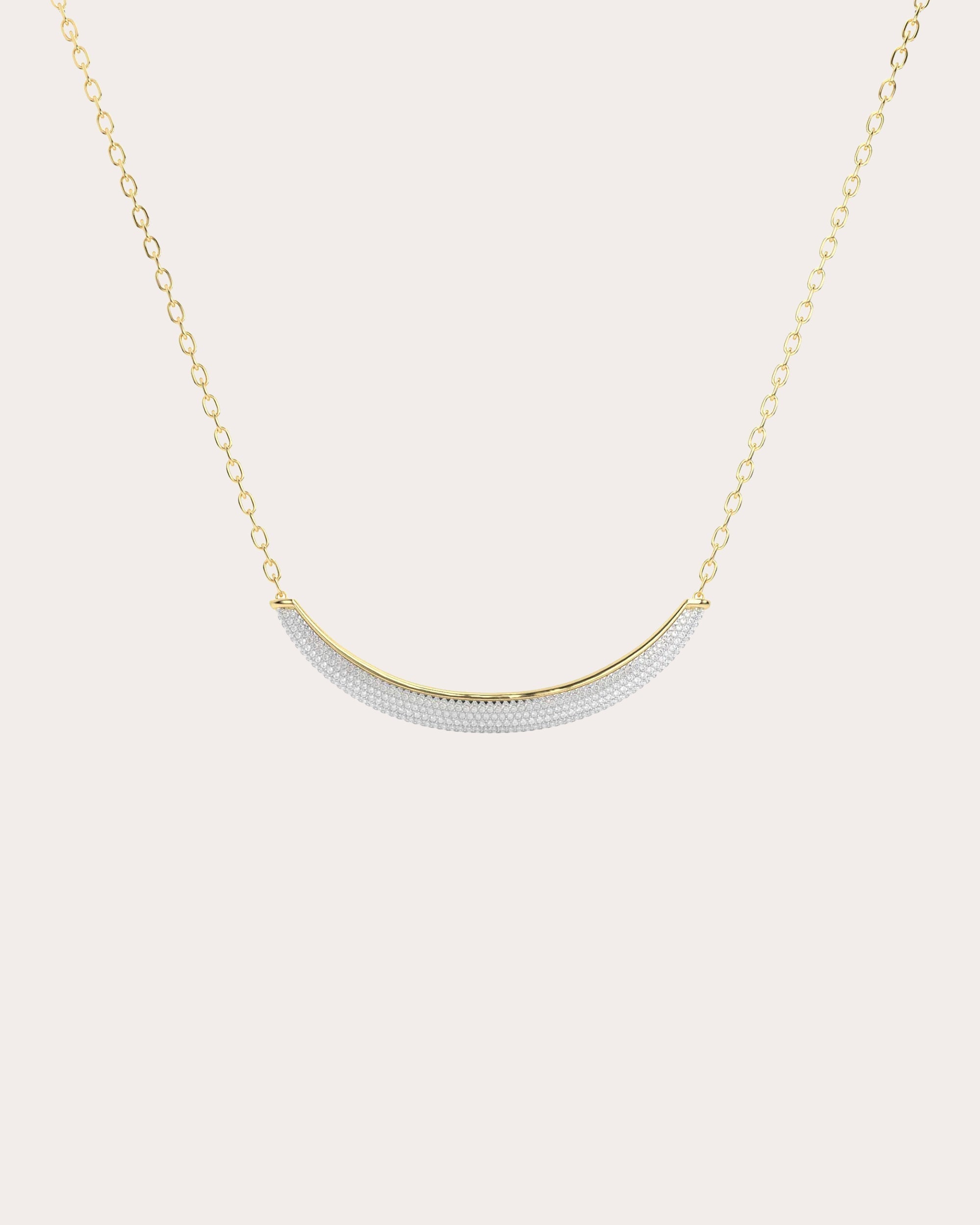 Luna 18K Gold Diamond Pavé Necklace