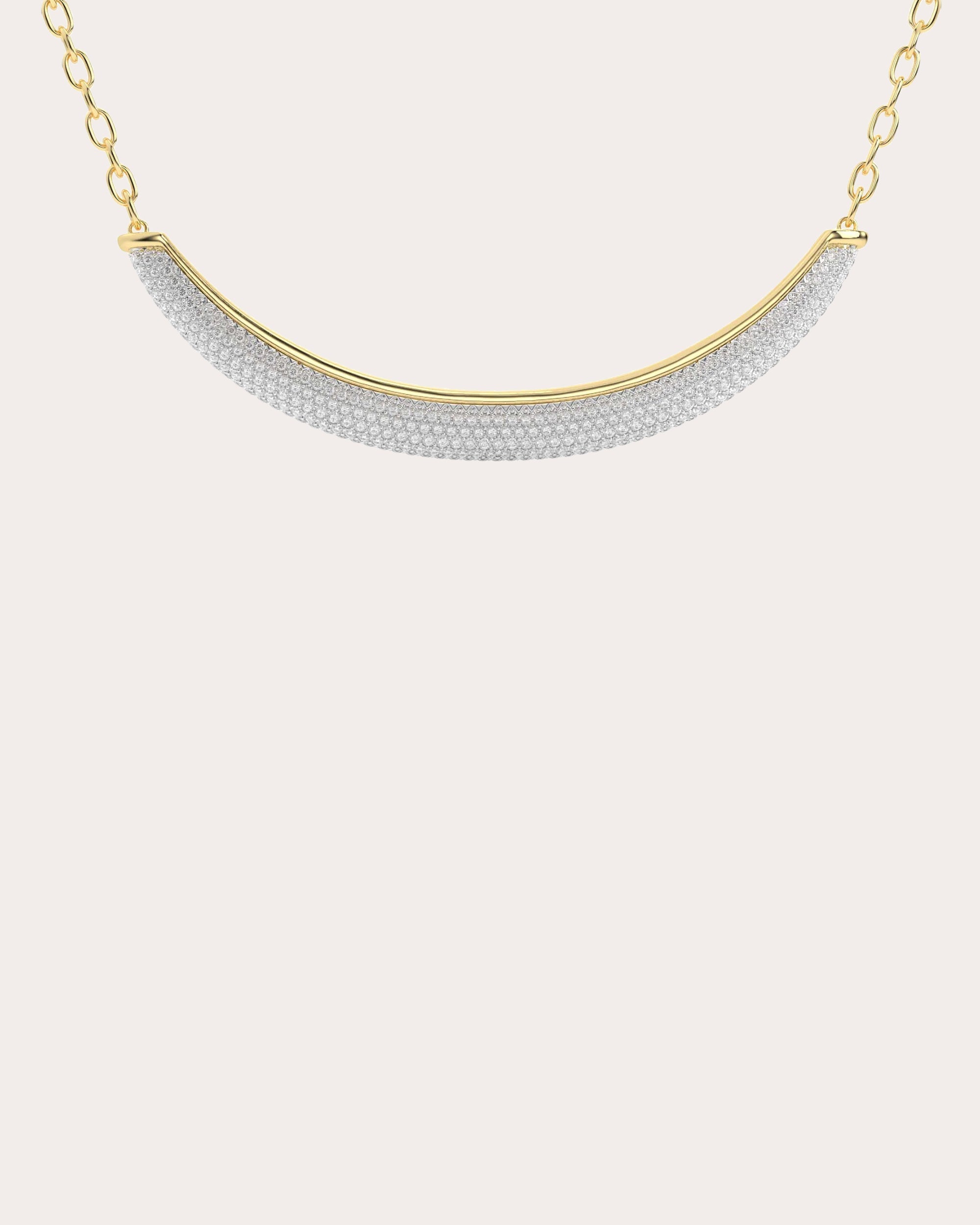 Luna 18K Gold Diamond Pavé Necklace