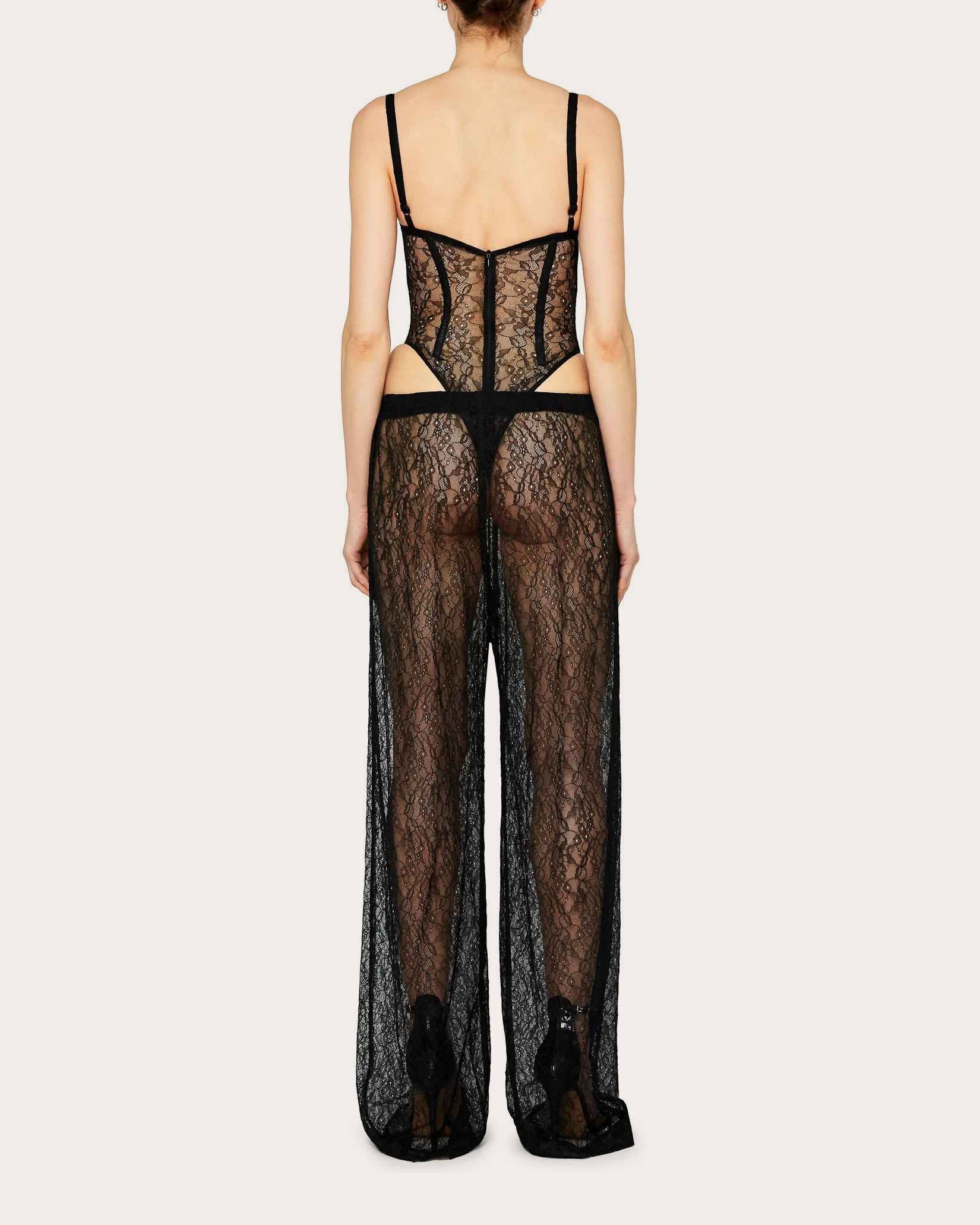Sheer Chantilly-Lace Pants