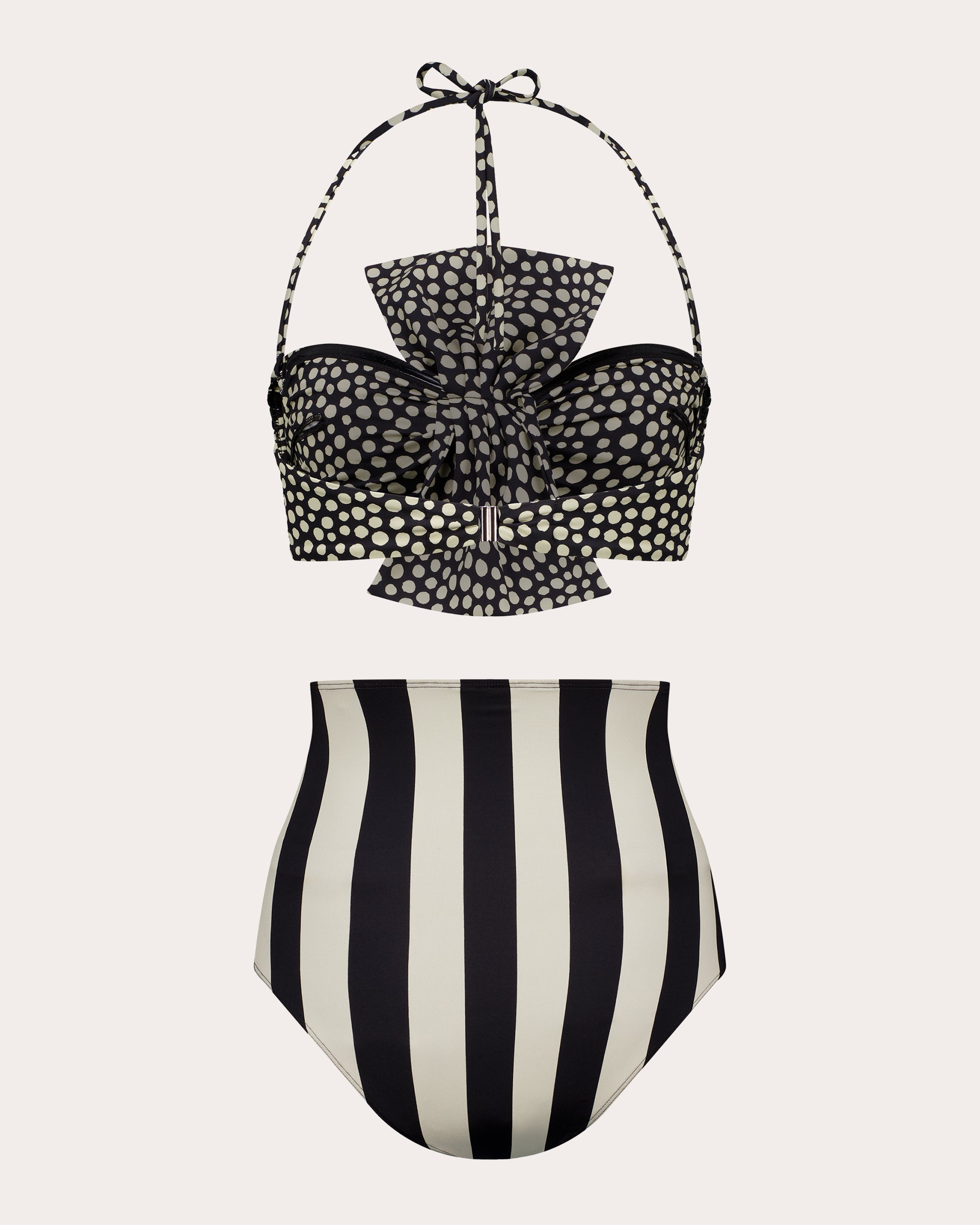 Laila Printed Bow-Detail Bandeau Bikini Top