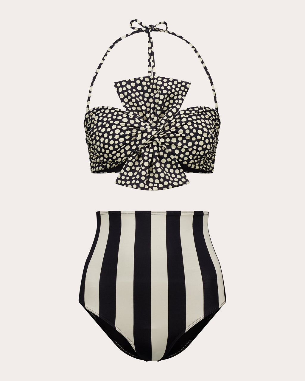 Laila Printed Bow-Detail Bandeau Bikini Top