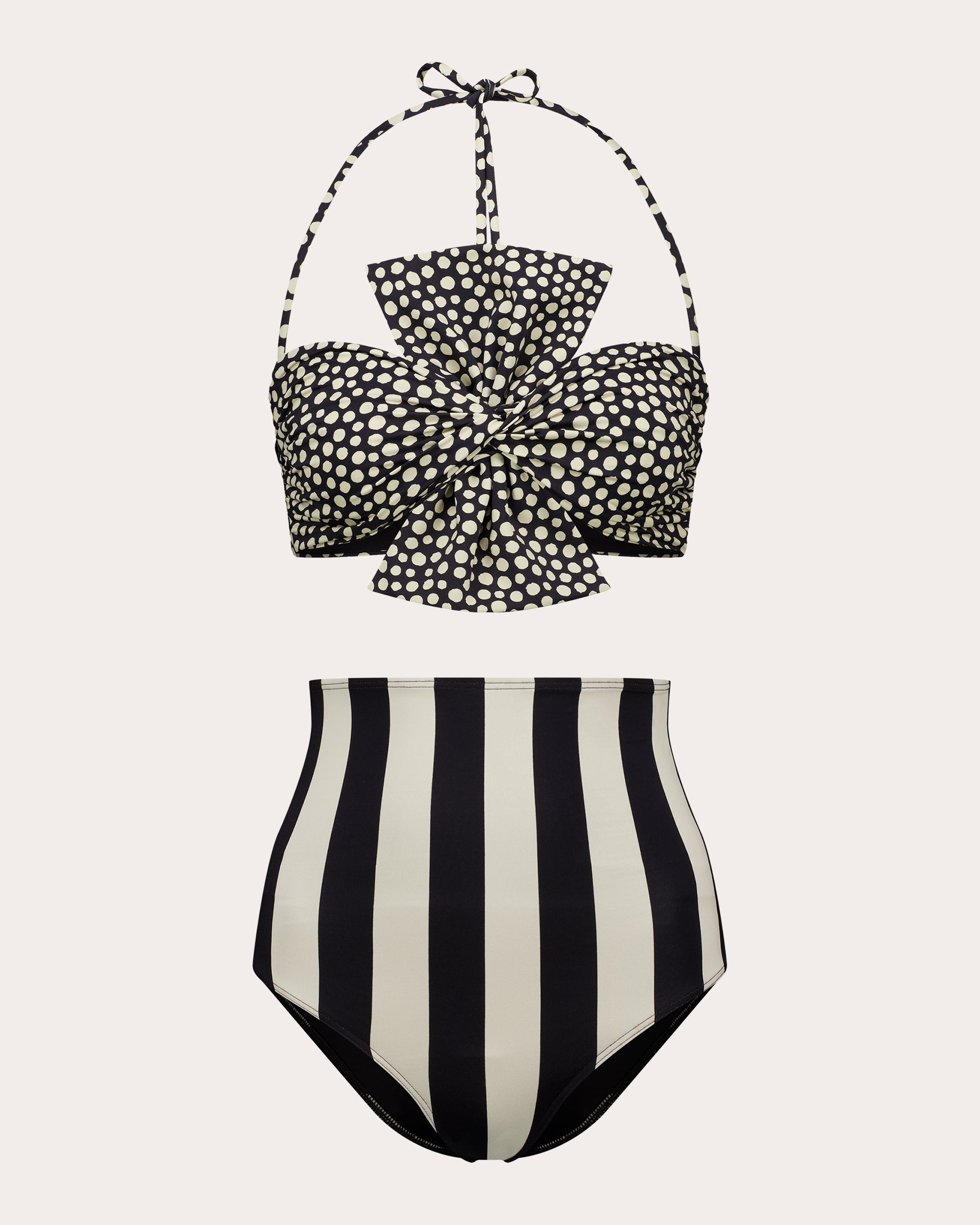 Laila Printed Bow-Detail Bandeau Bikini Top