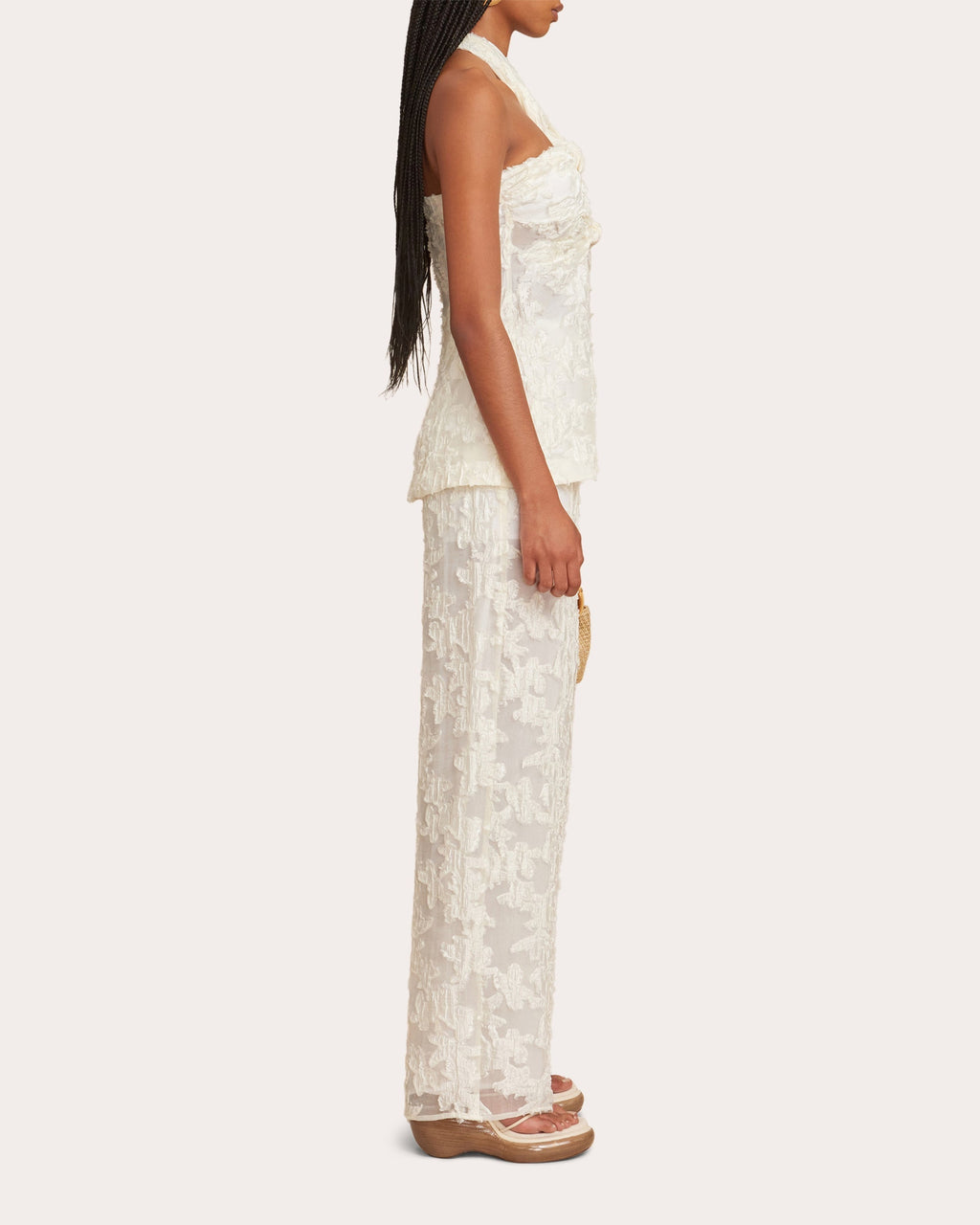 Lane Floral Organza Fil-Coupe Pants