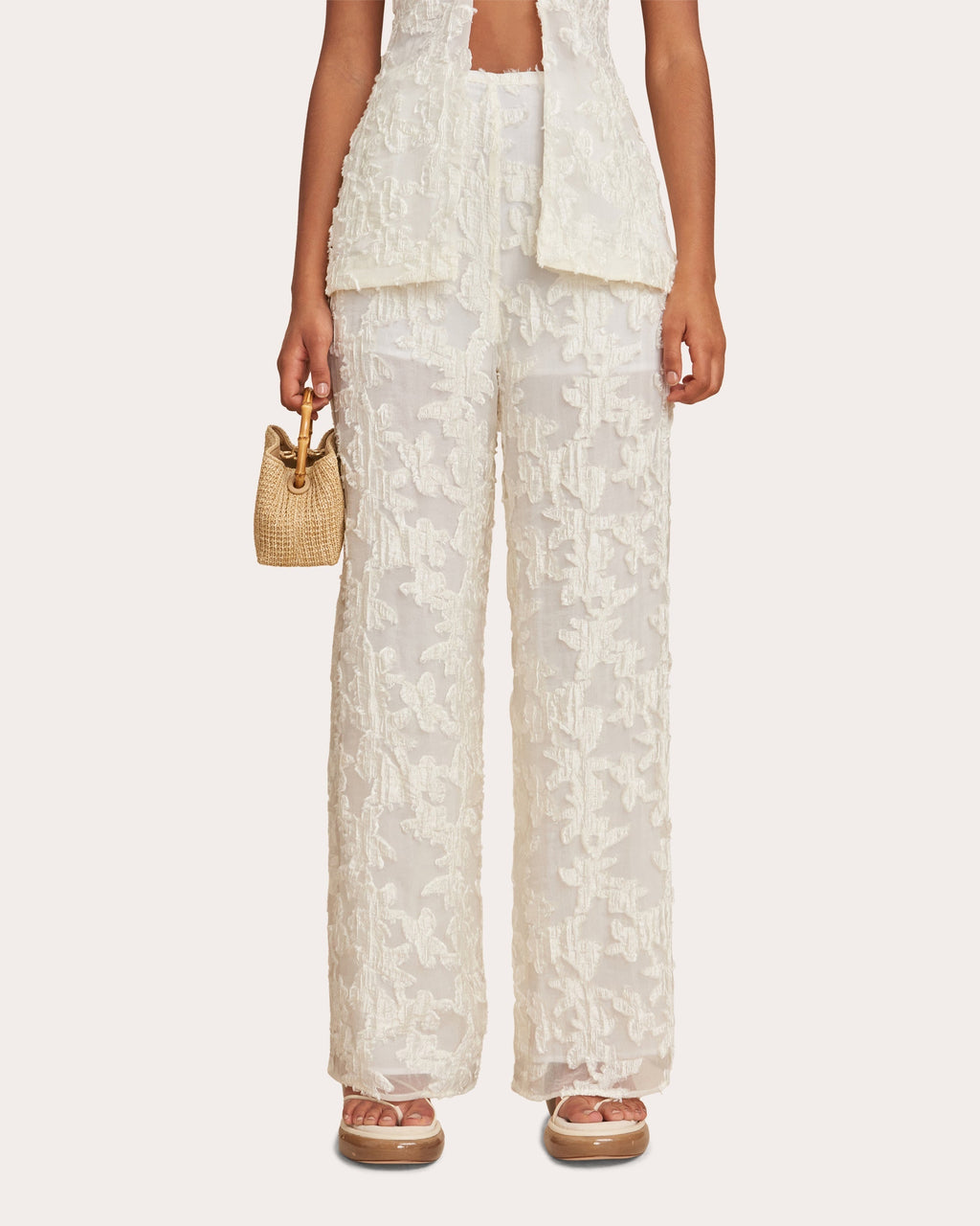 Lane Floral Organza Fil-Coupe Pants