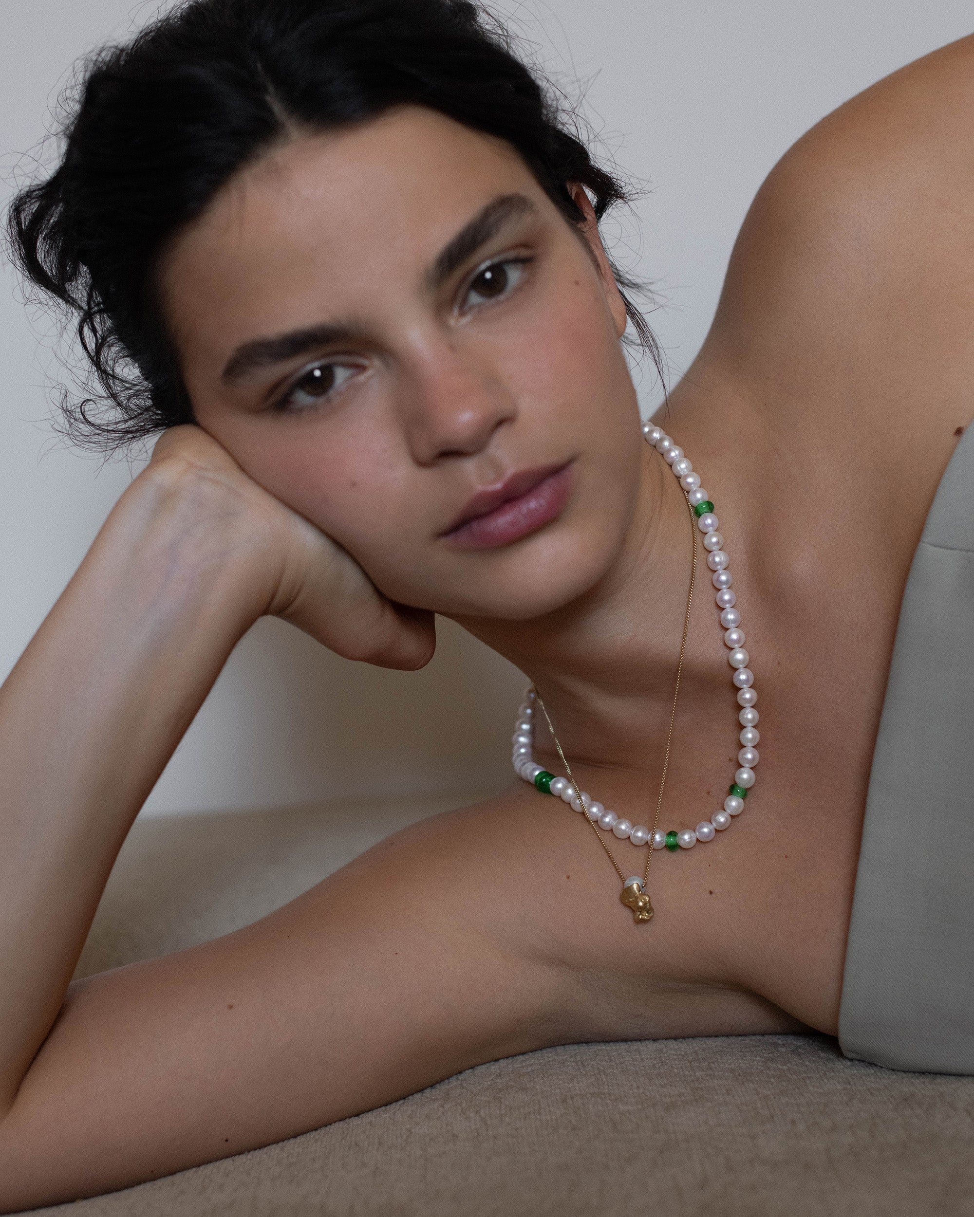 "Notsobig" 14K Gold-Plated Silver and Pearl Pendant Necklace