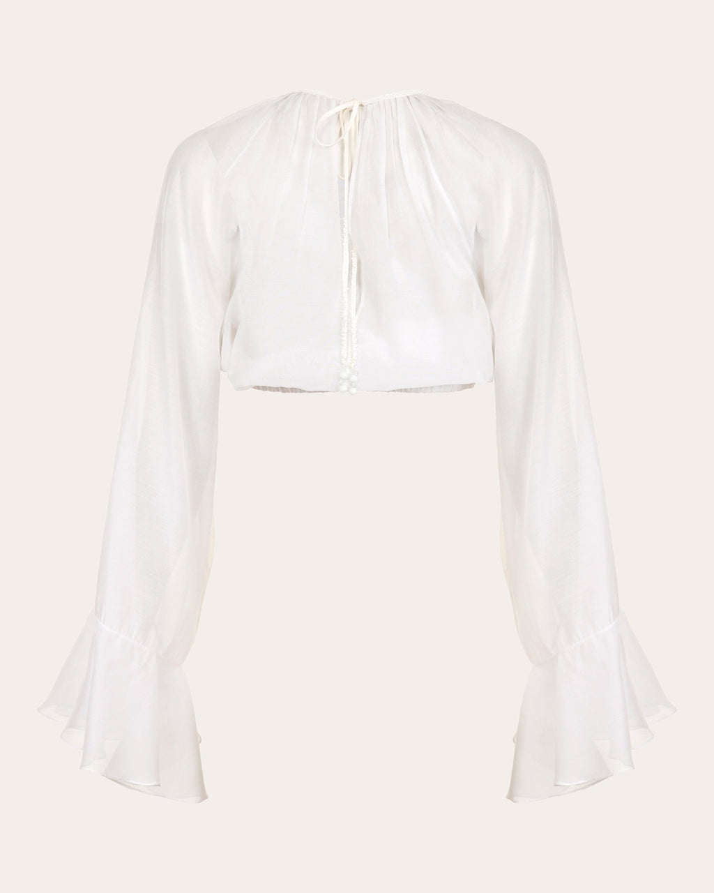Nero Cropped Cotton Voile Top