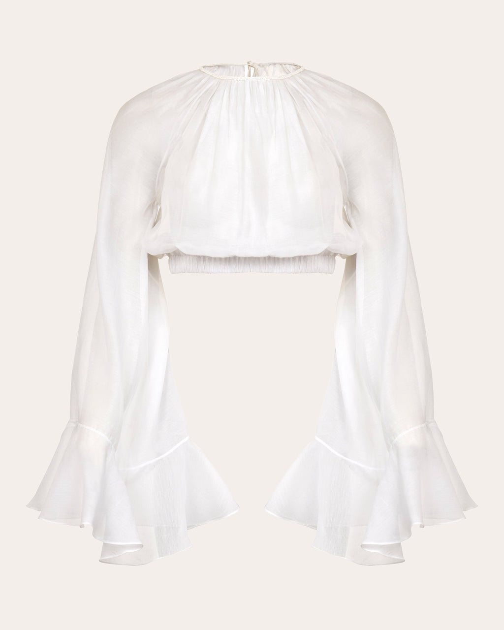 Nero Cropped Cotton Voile Top