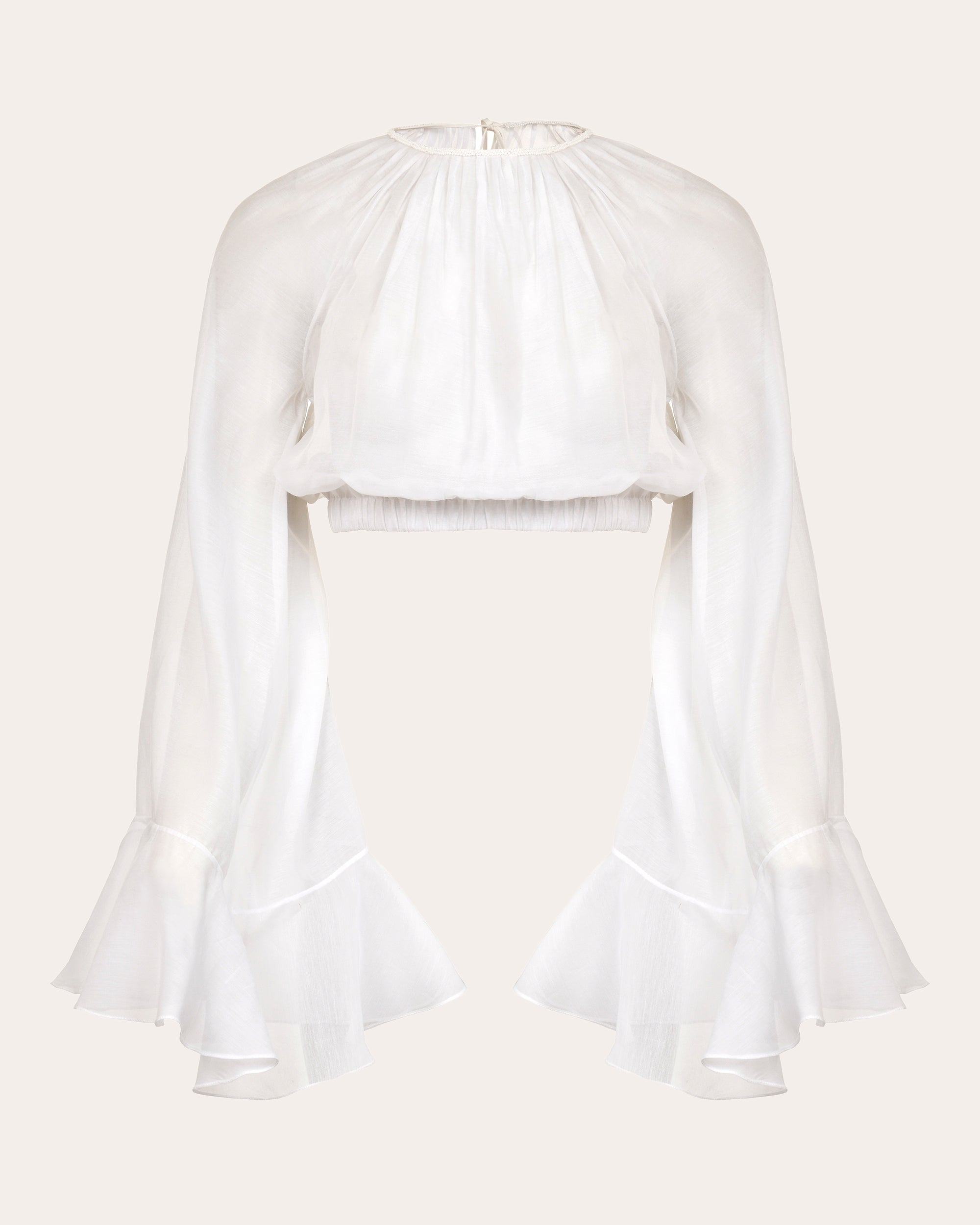 Nero Cropped Cotton Voile Top