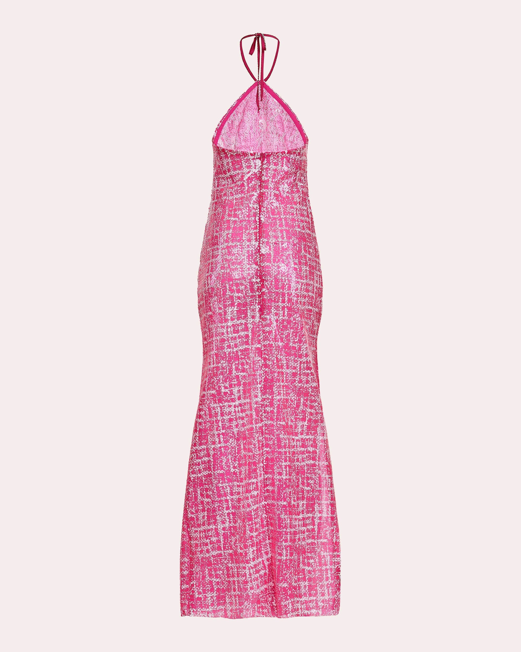 Serata Sequin-Embellished Halterneck Gown