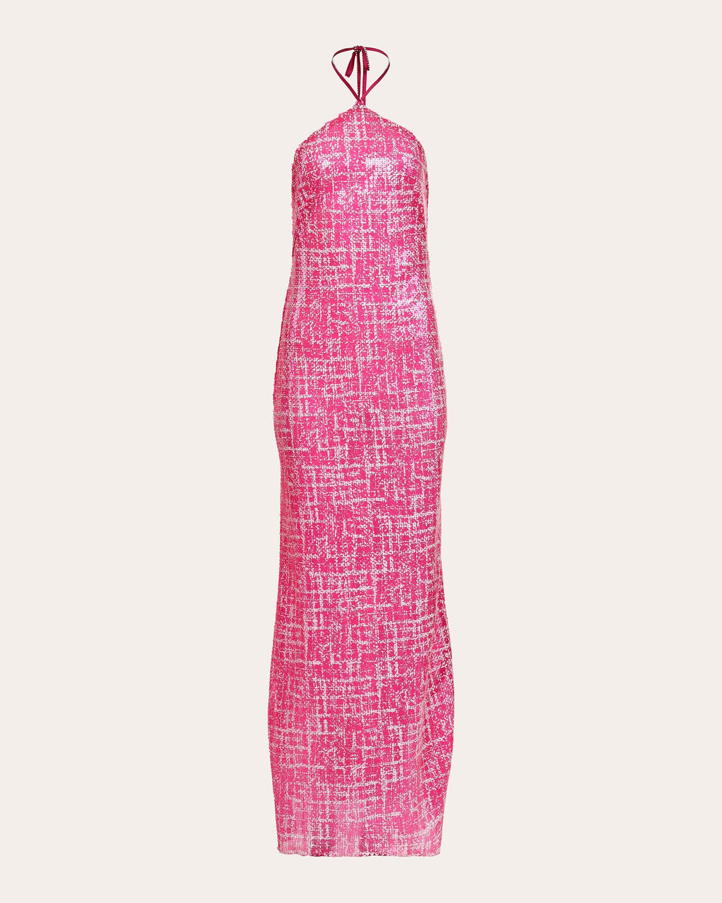 Serata Sequin-Embellished Halterneck Gown