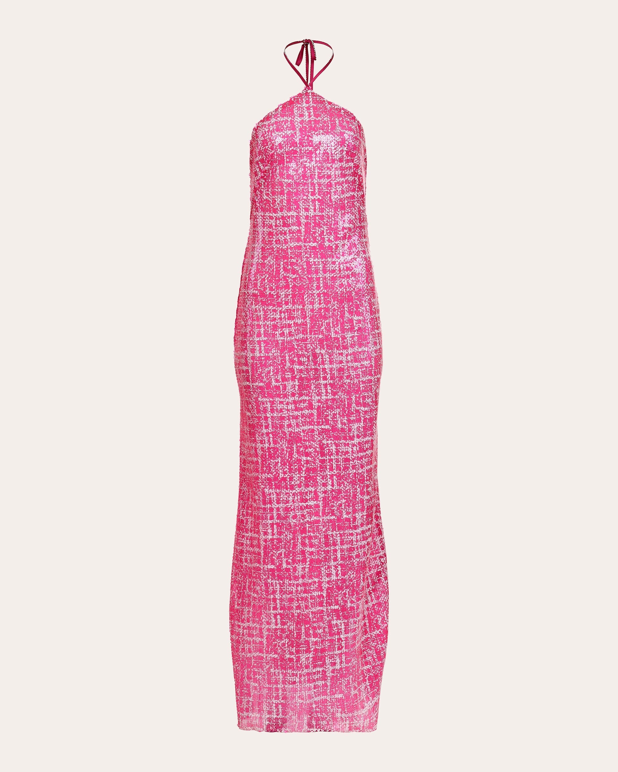 Serata Sequin-Embellished Halterneck Gown