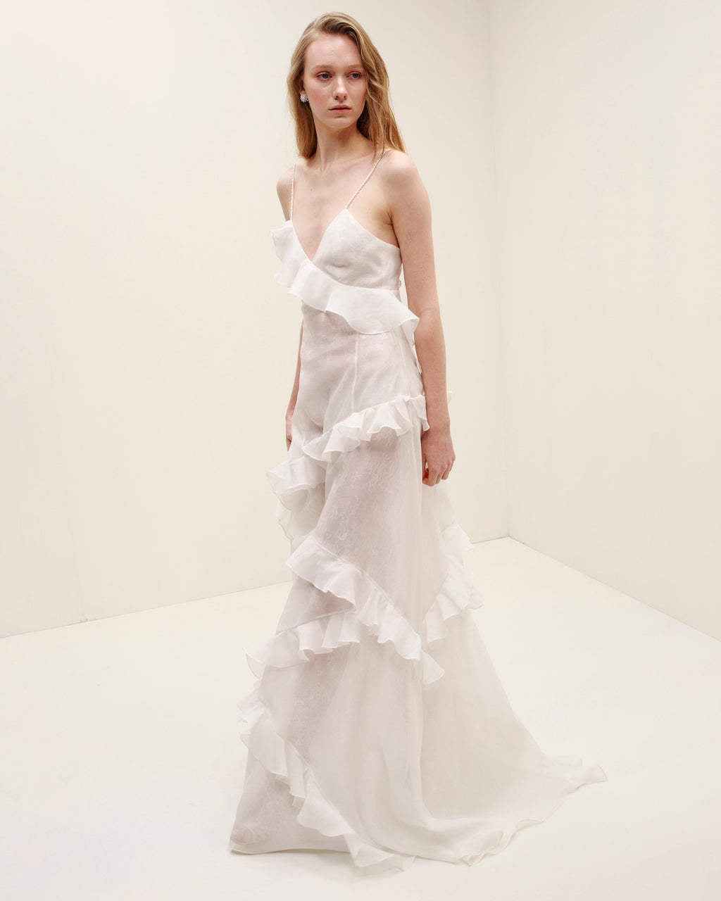 Mattina Ruffle-Trimmed Cotton Gauze Gown