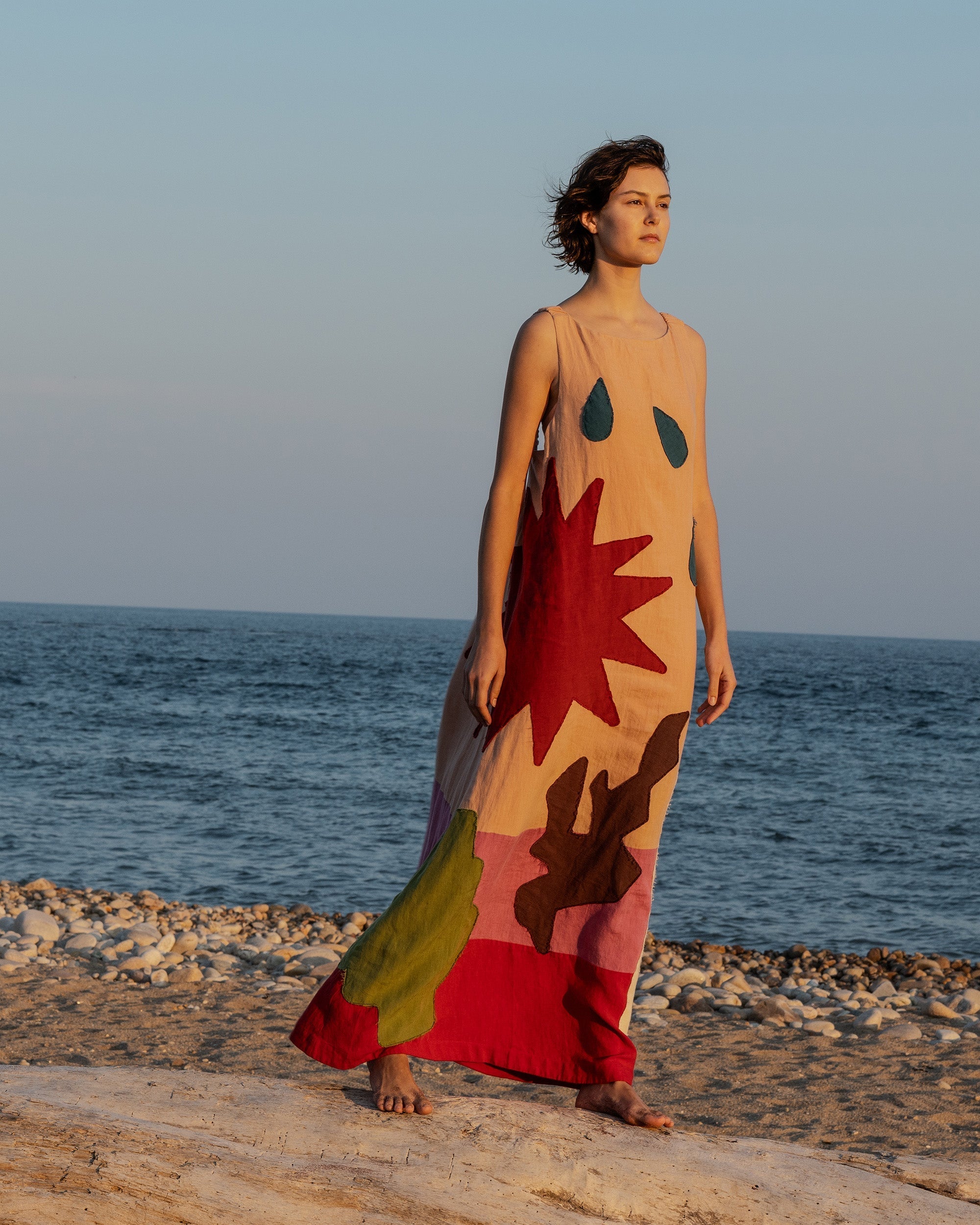 Patmos Appliquéd Linen-Blend Maxi Dress