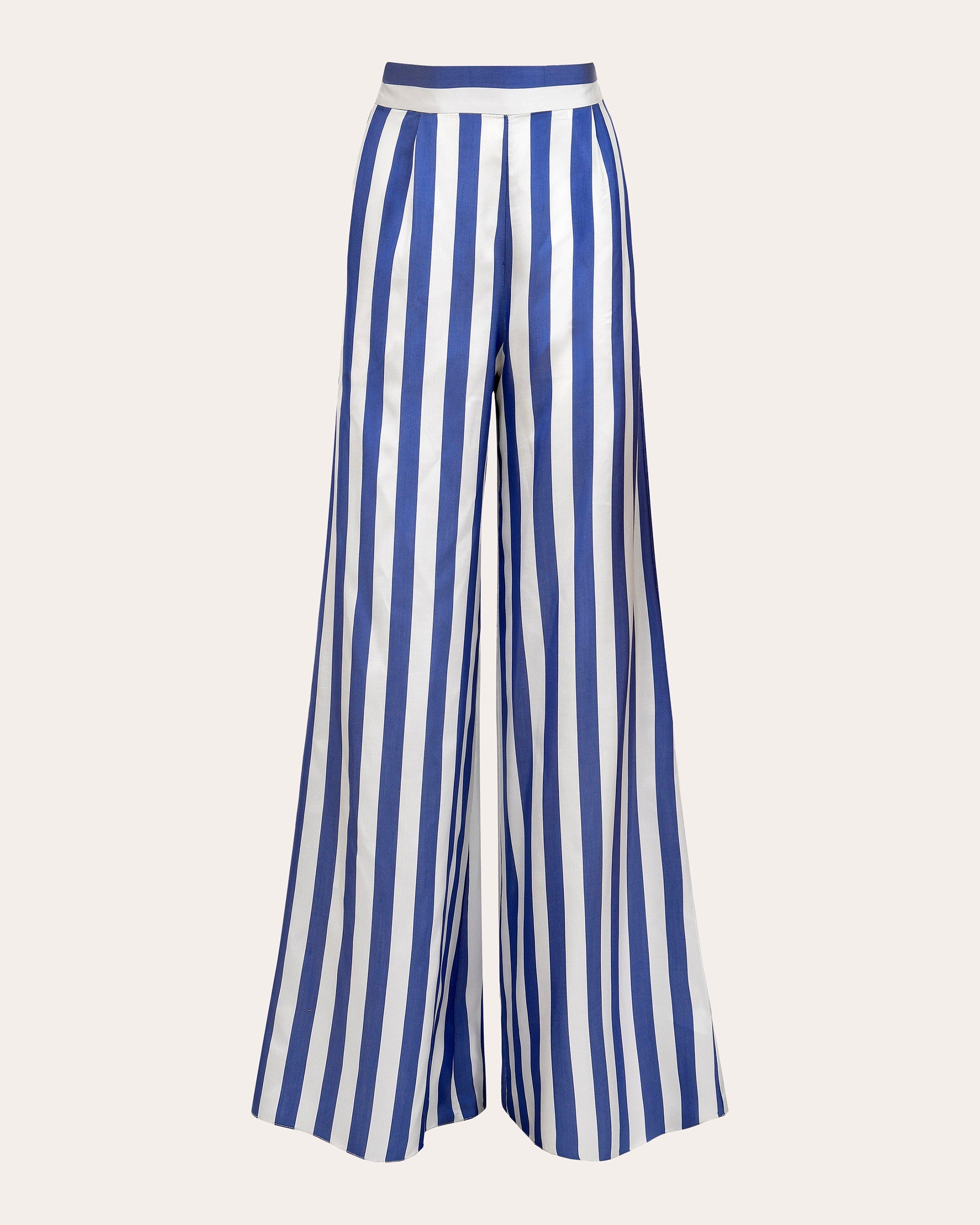 Acqua Striped Silk Wide Leg Pants