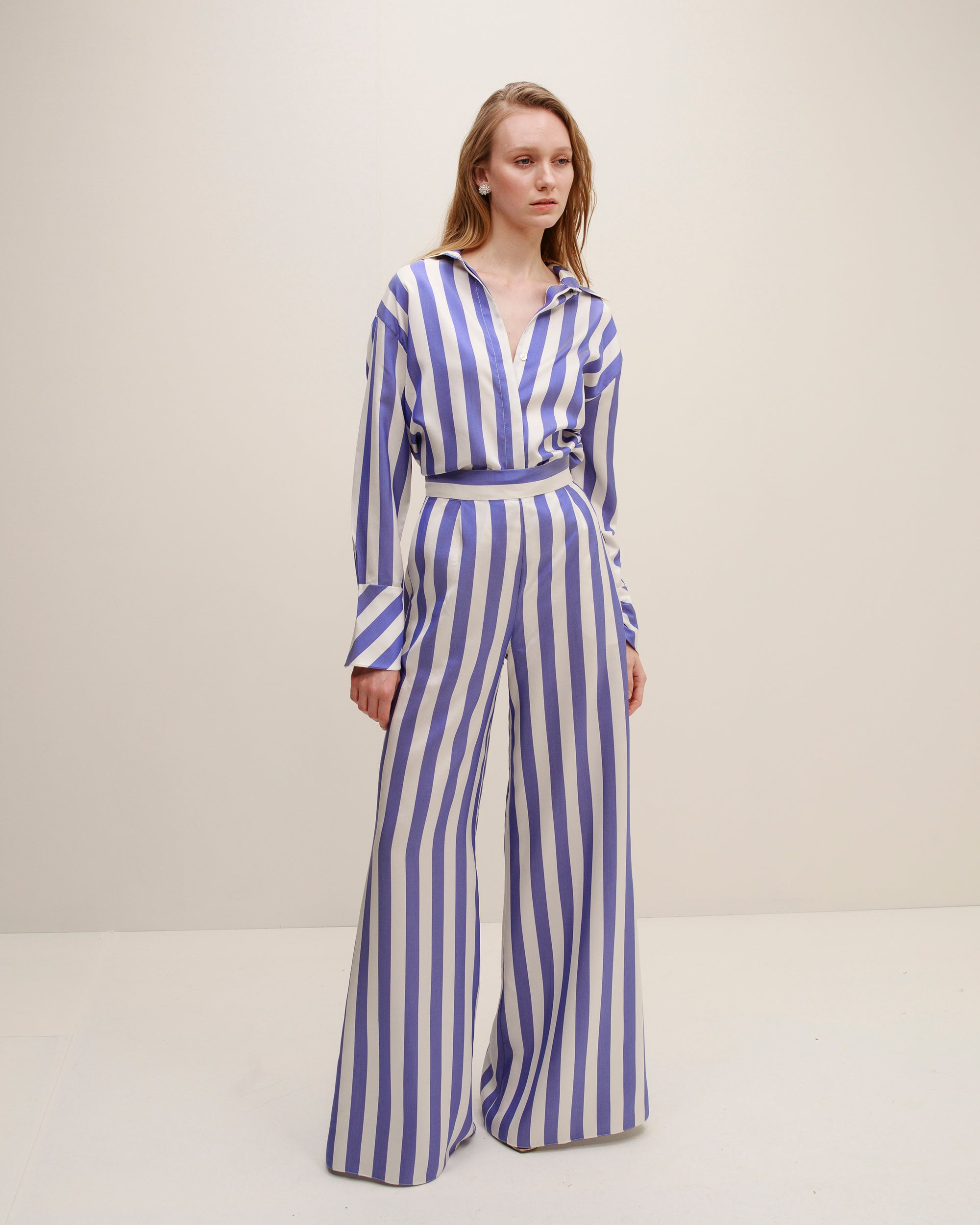 Cielo Striped Silk Blouse