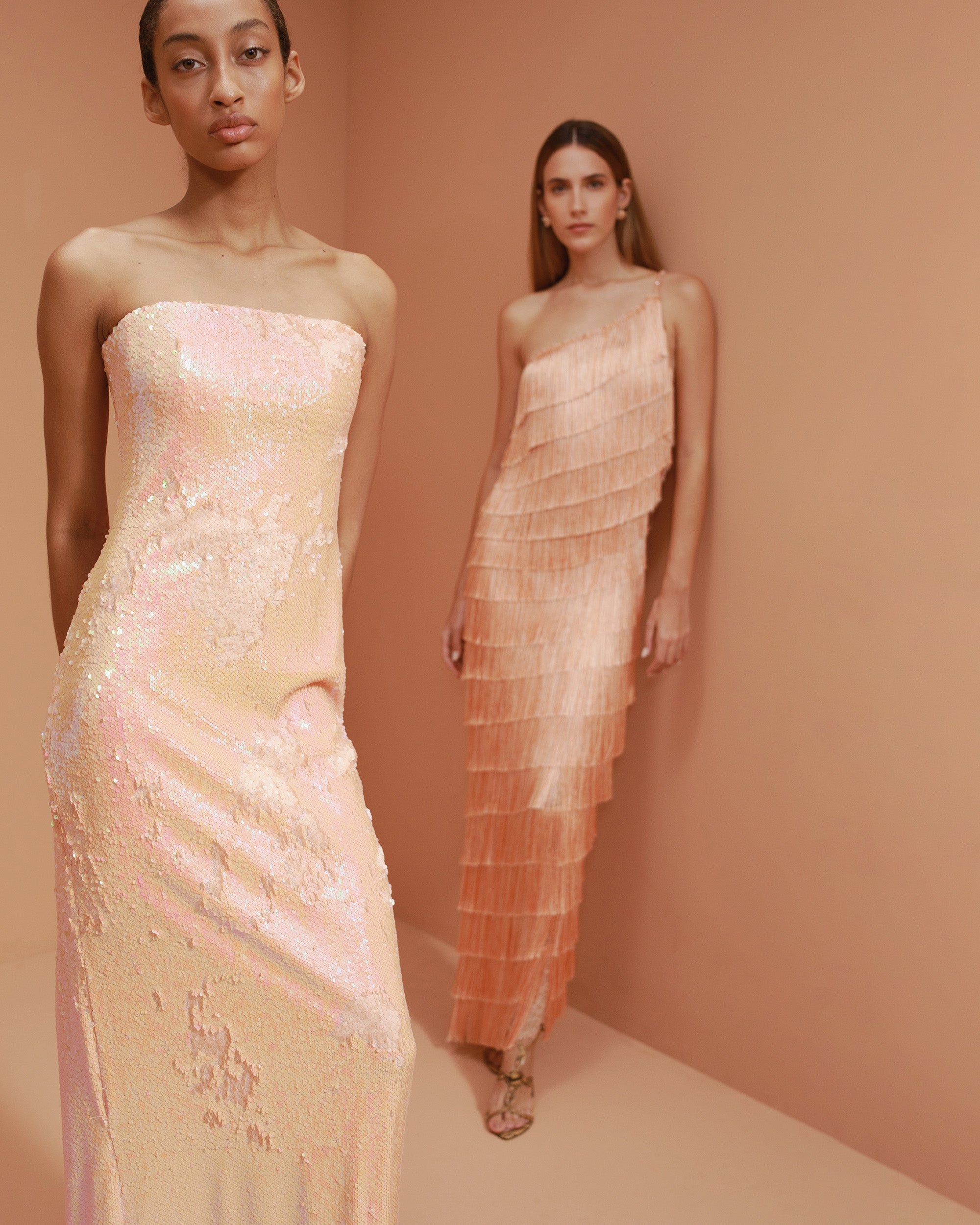 Puesta del Sol Sequined Strapless Gown