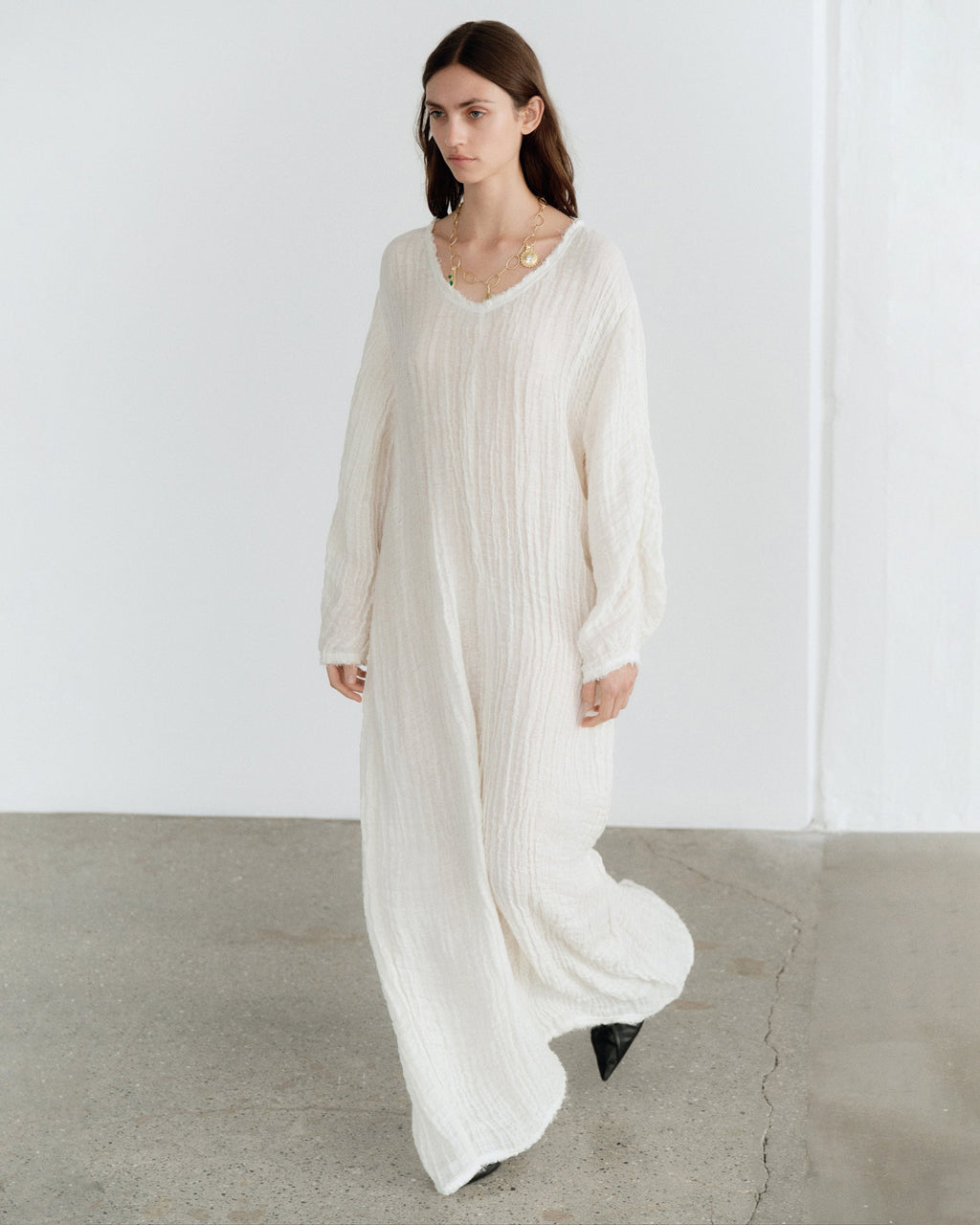 Miolla Textured Linen Maxi Dress
