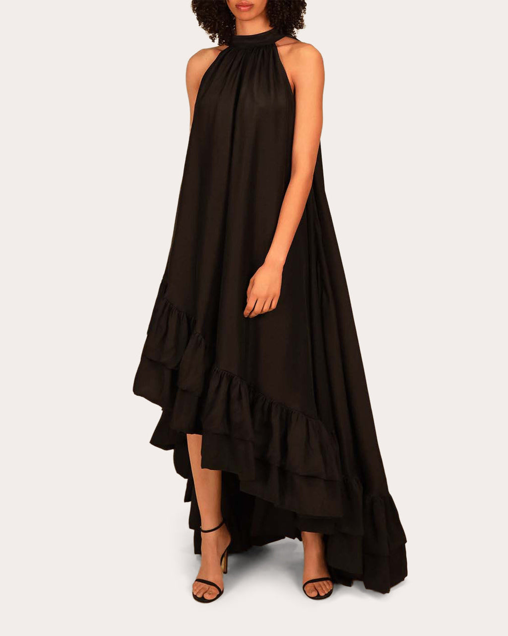 Lucas Asymmetric Tiered Silk Gown