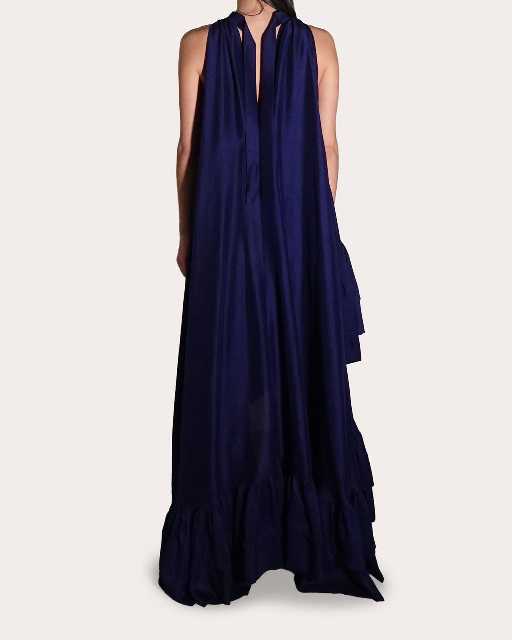 Lucas Asymmetric Tiered Silk Gown