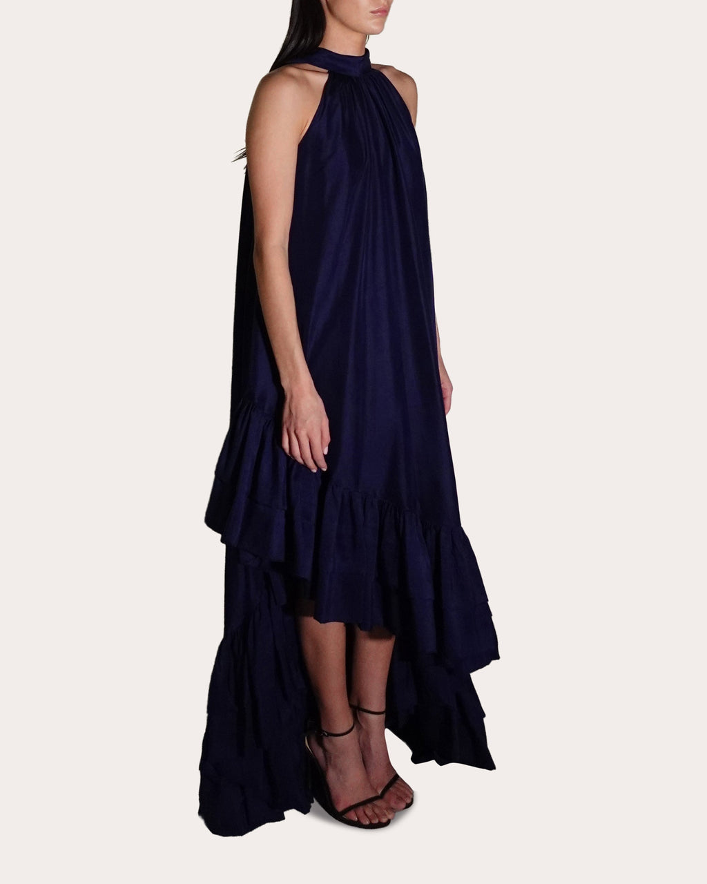 Lucas Asymmetric Tiered Silk Gown