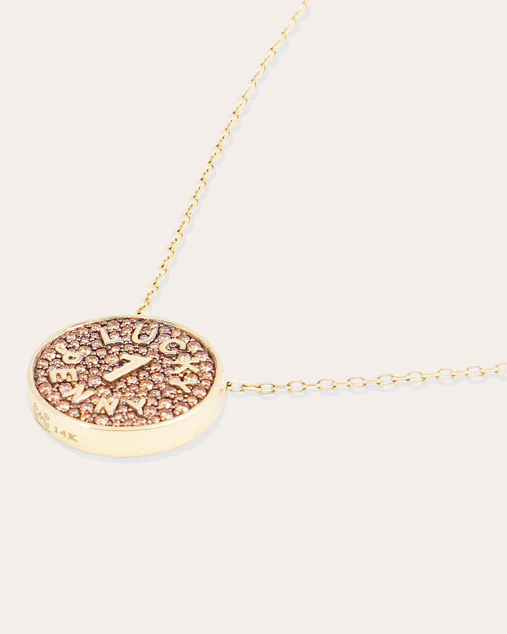 Juju Lucky Penny 14K Gold Diamond Pendant Necklace