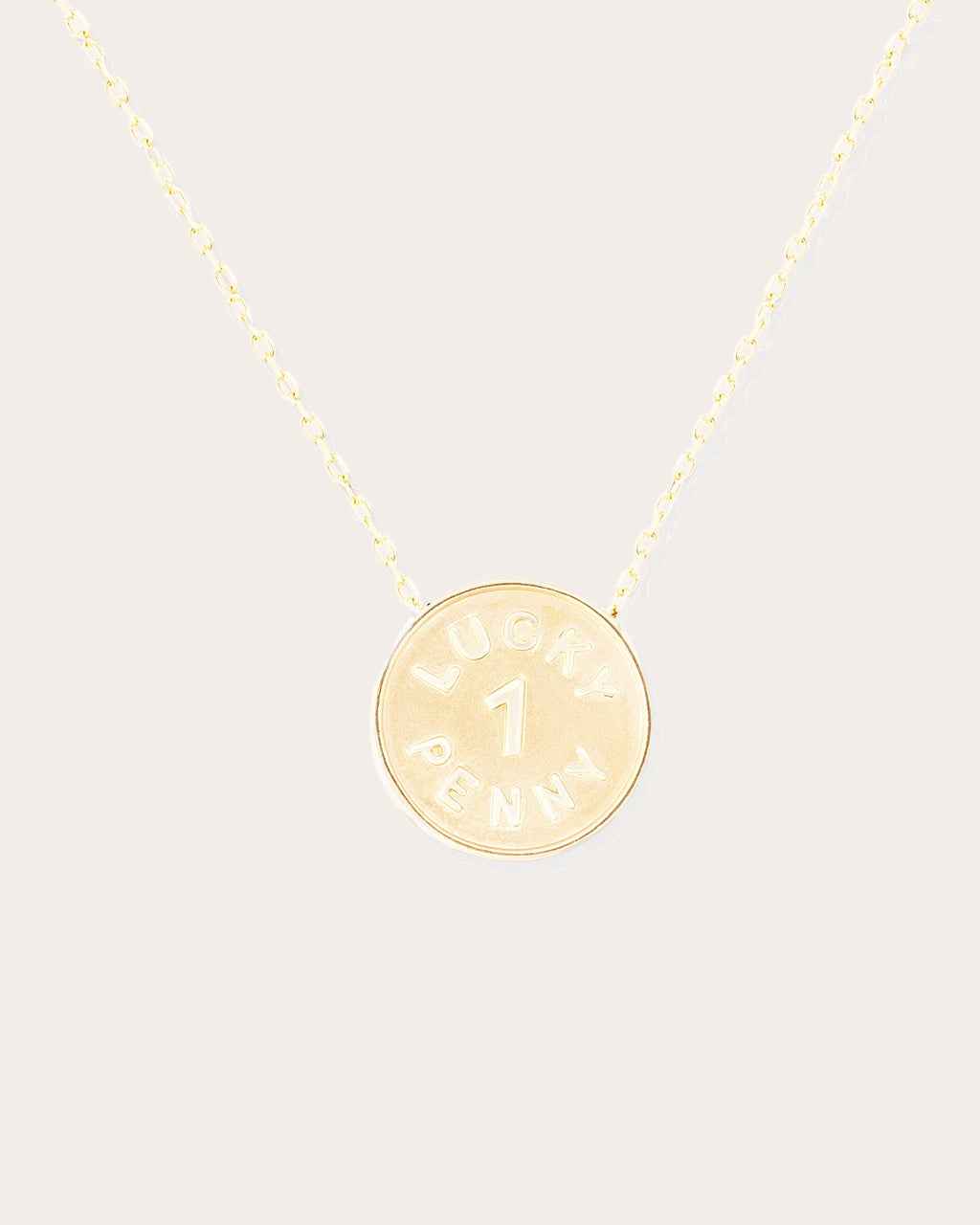 Juju Lucky Penny 14K Gold Diamond Pendant Necklace