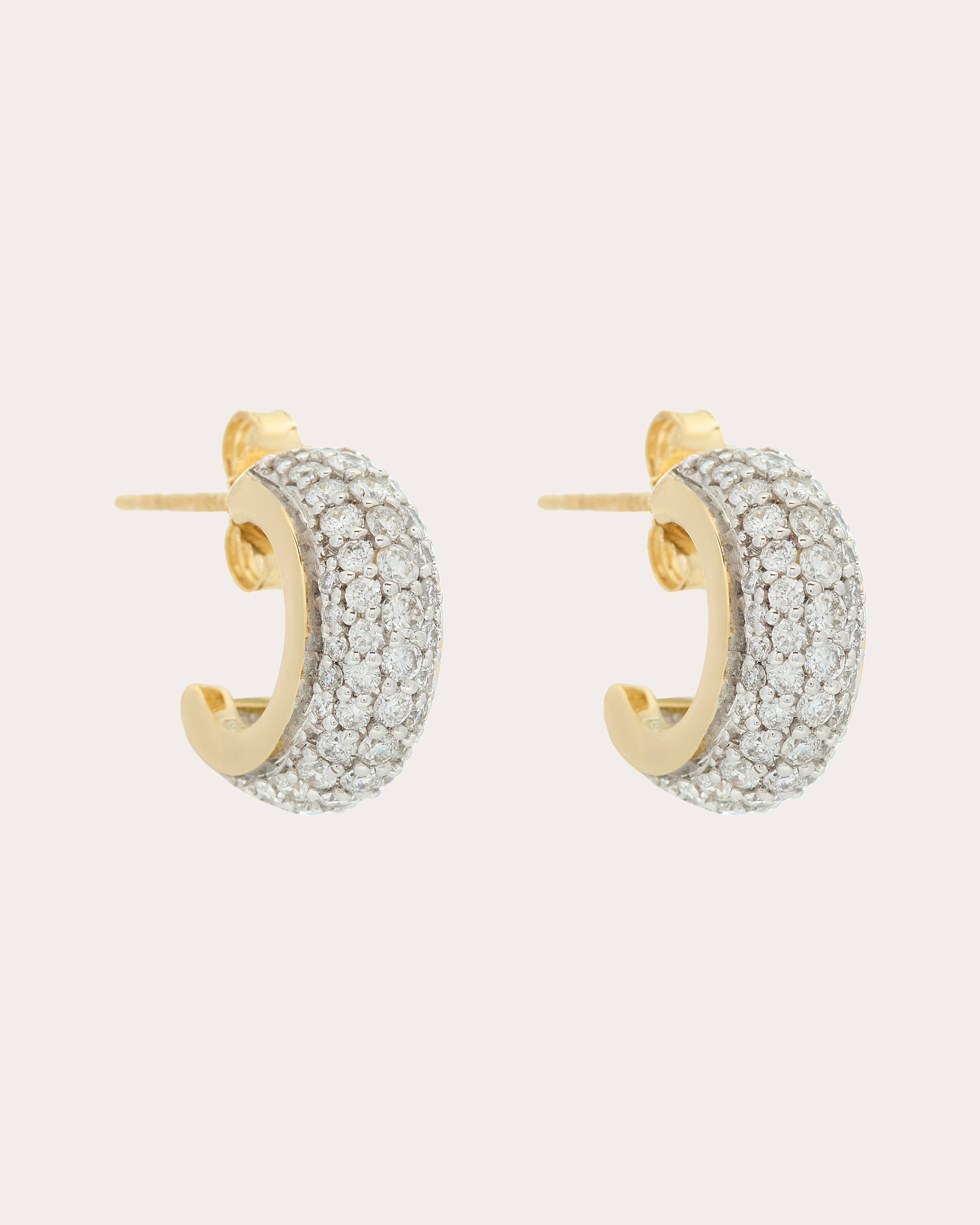 Luna 18K Gold Diamond Pavé Hoop Earrings
