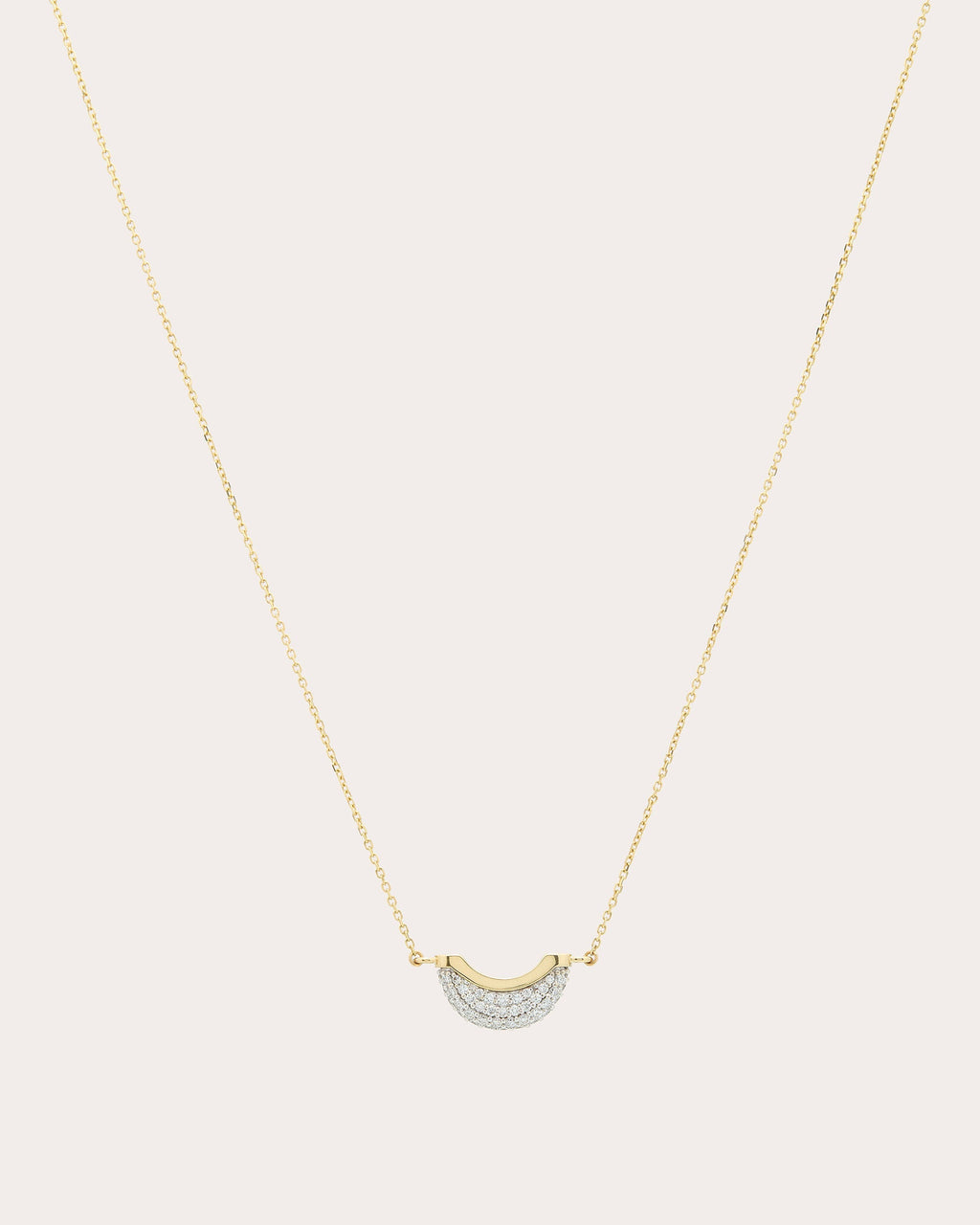 Mini Luna 18K Gold Diamond Pavé Pendant Necklace