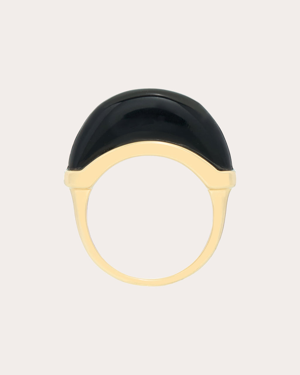 Mini Luna 18K Gold Onyx Luna Ring