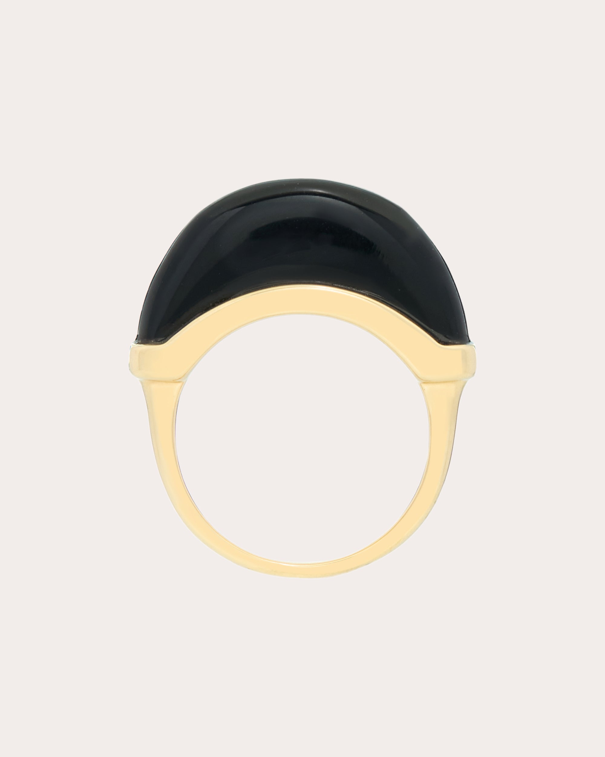 Mini Luna 18K Gold Onyx Luna Ring