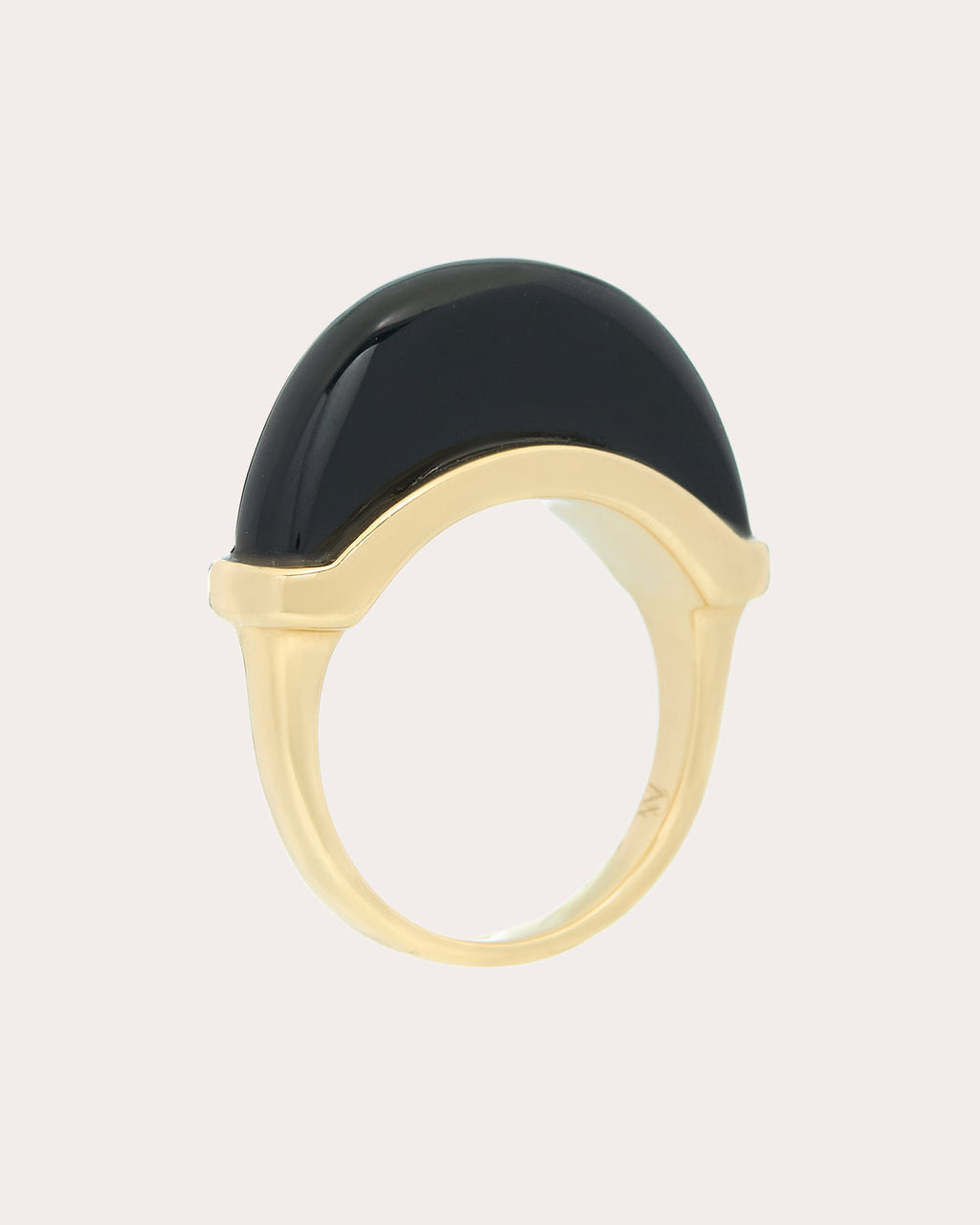 Mini Luna 18K Gold Onyx Luna Ring