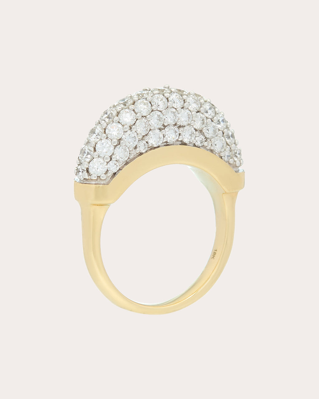 Mini Luna 18K Gold Diamond Pavé Ring