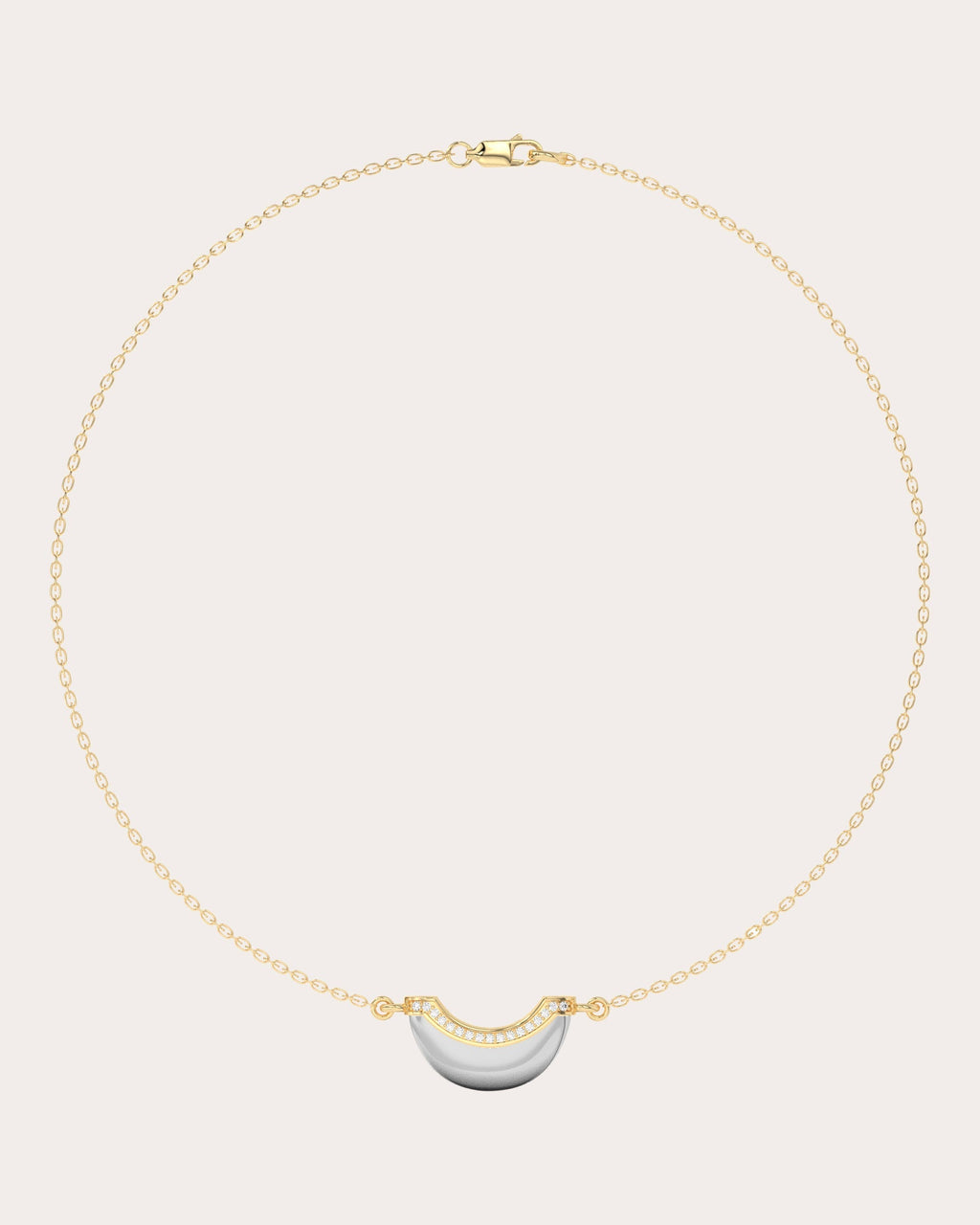 Mini Luna 18K Gold Diamond Pendant Necklace