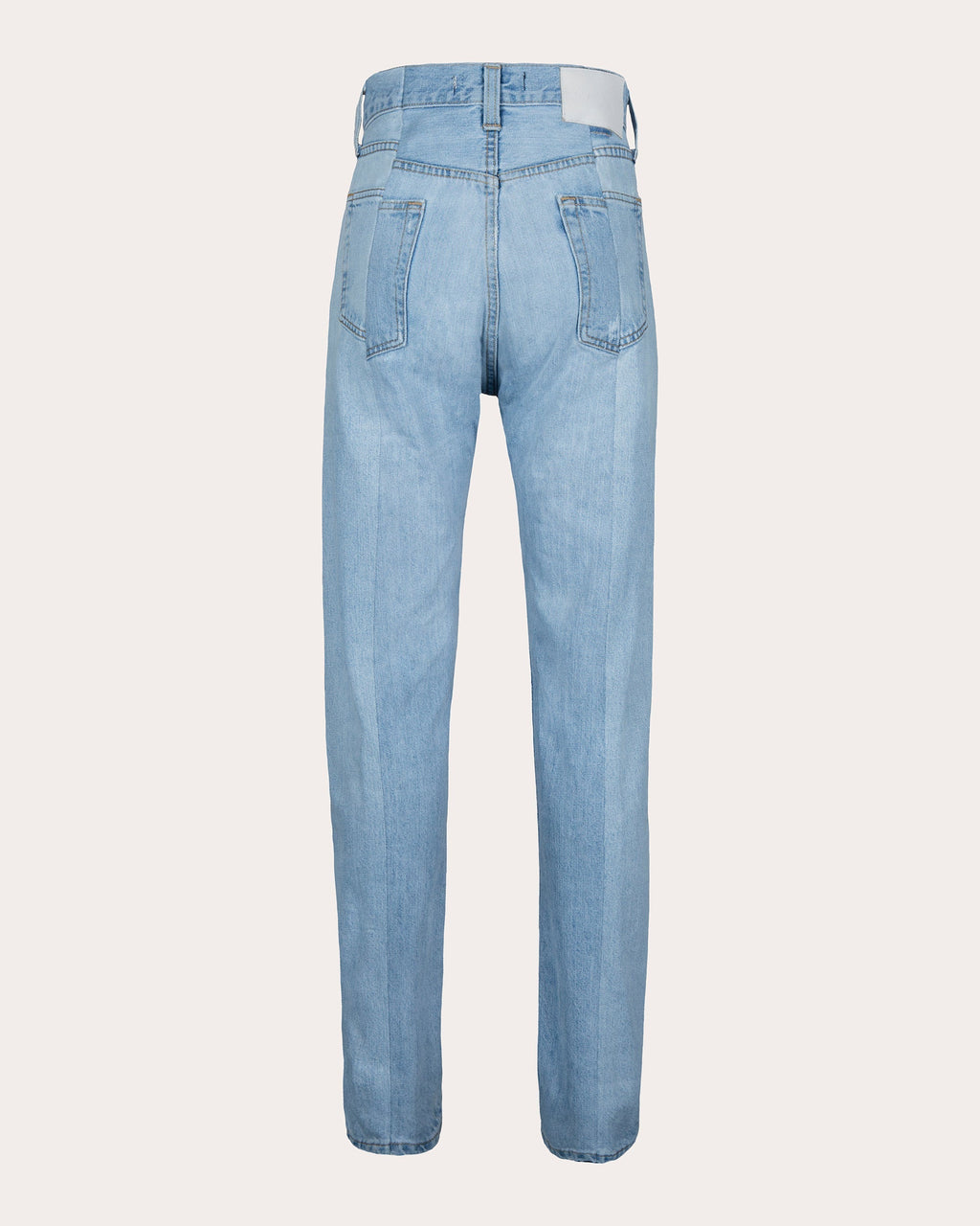 Straight Slim-Cut Two-Tone Jeans