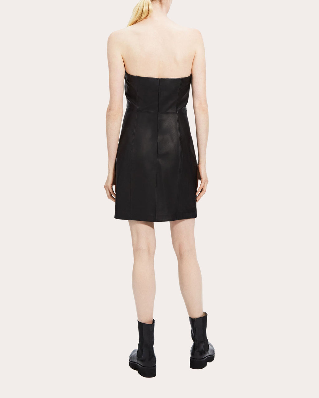 Strapless Leather Mini Dress