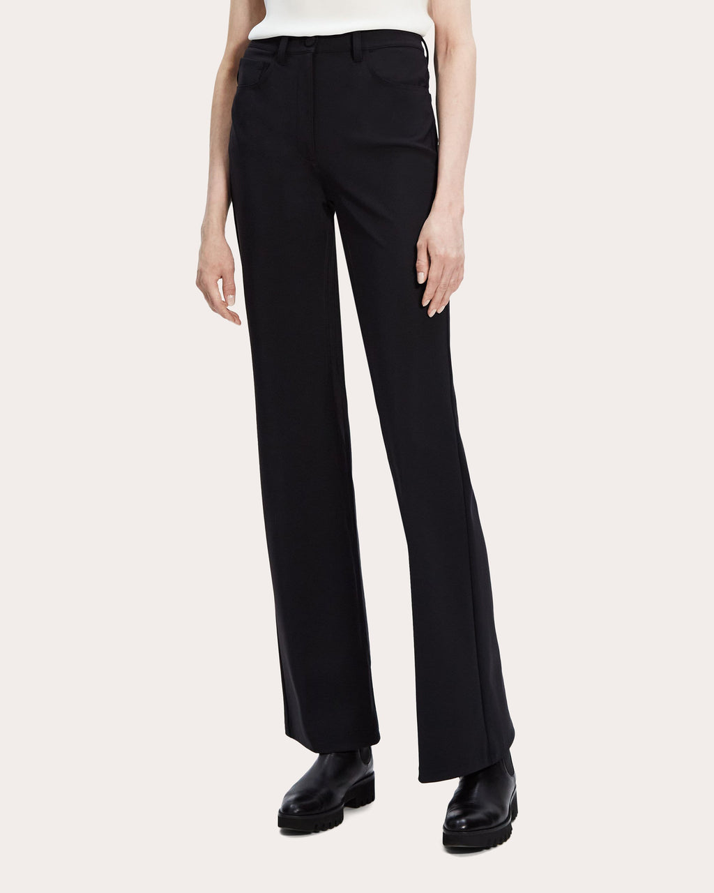 Demitria High-Waist Ponte Flare Pants