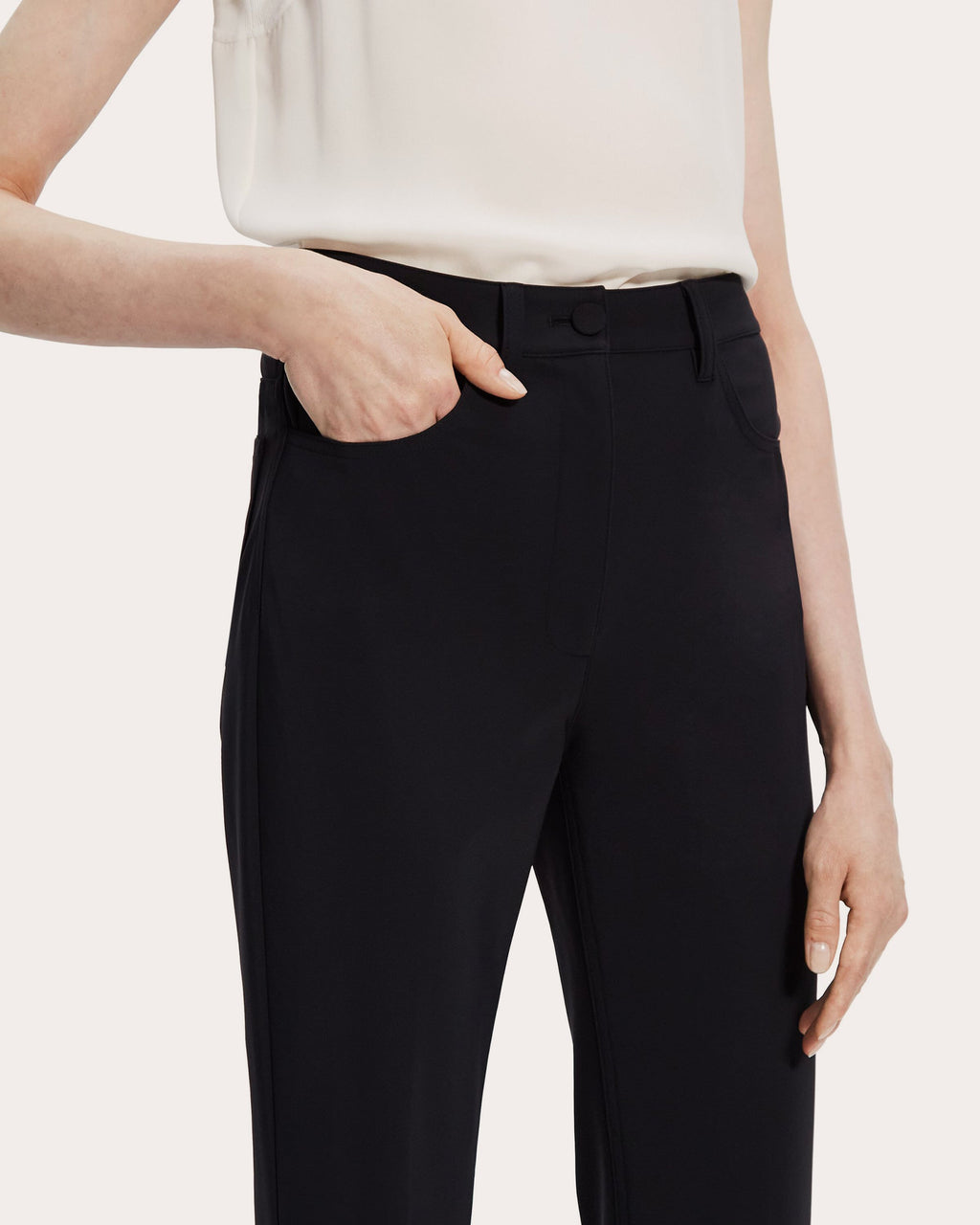 Demitria High-Waist Ponte Flare Pants