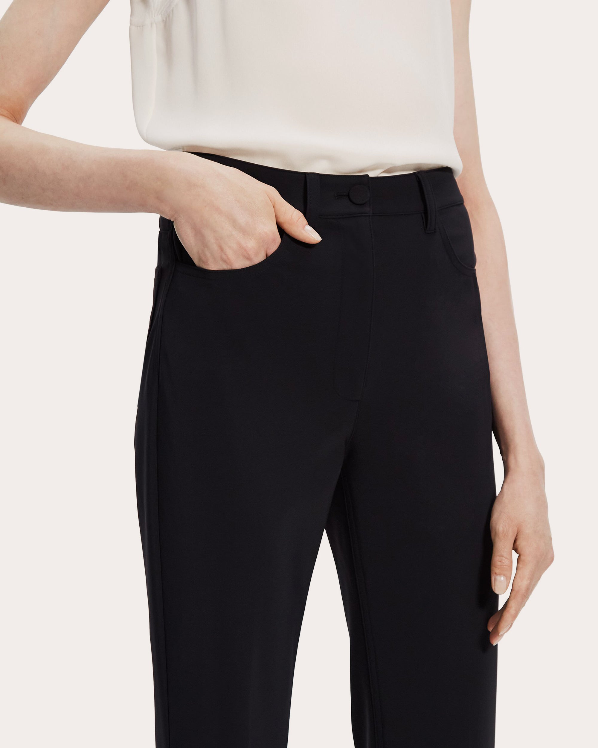 Demitria High-Waist Ponte Flare Pants