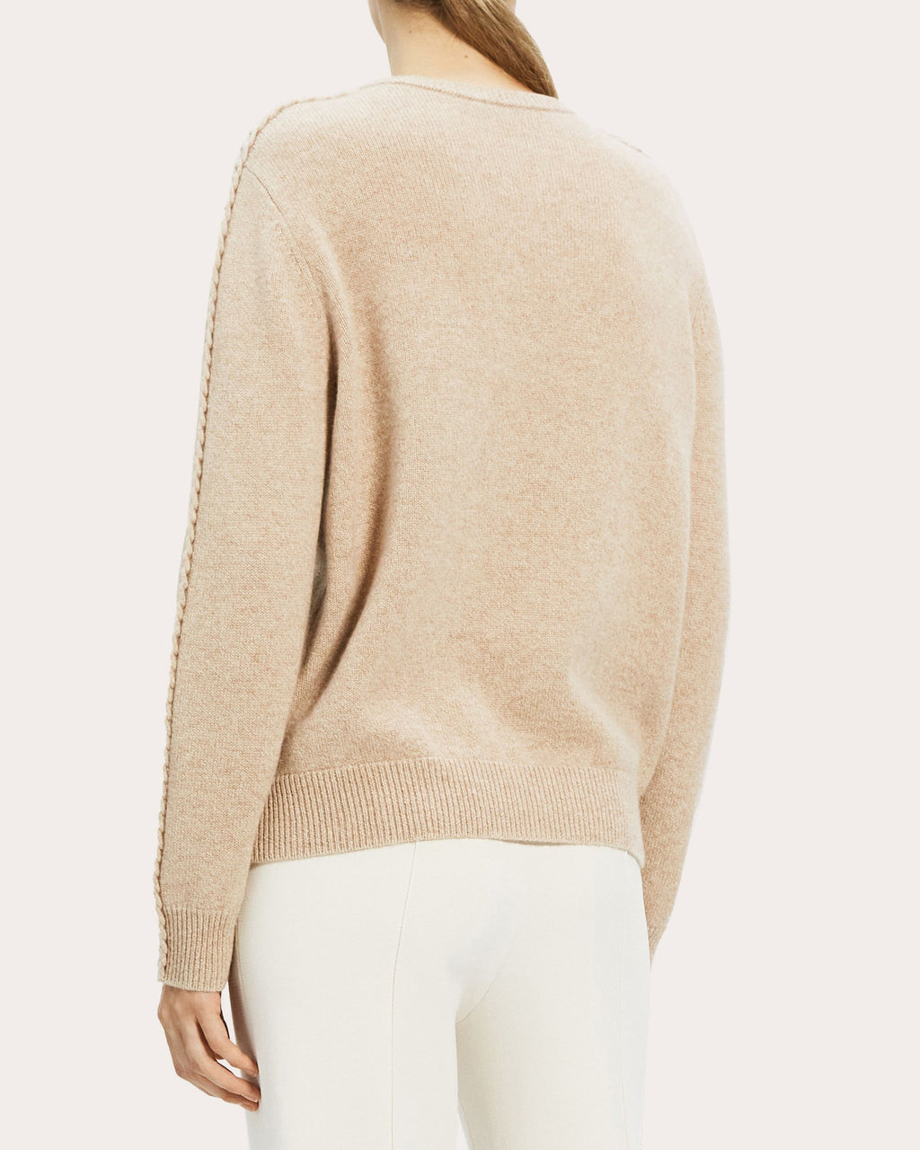 Blanket-Stitch Easy Crewneck Sweater